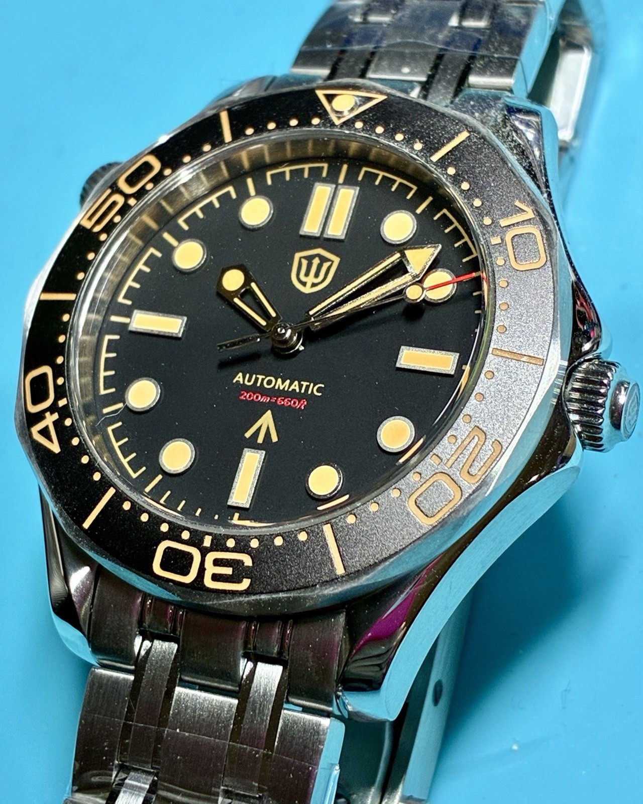 WATCHDIVES 007 39MM DIVE WATCH NO TIME TO DIE AUTO STAINLESS SAPPHIRE PATINA NEW