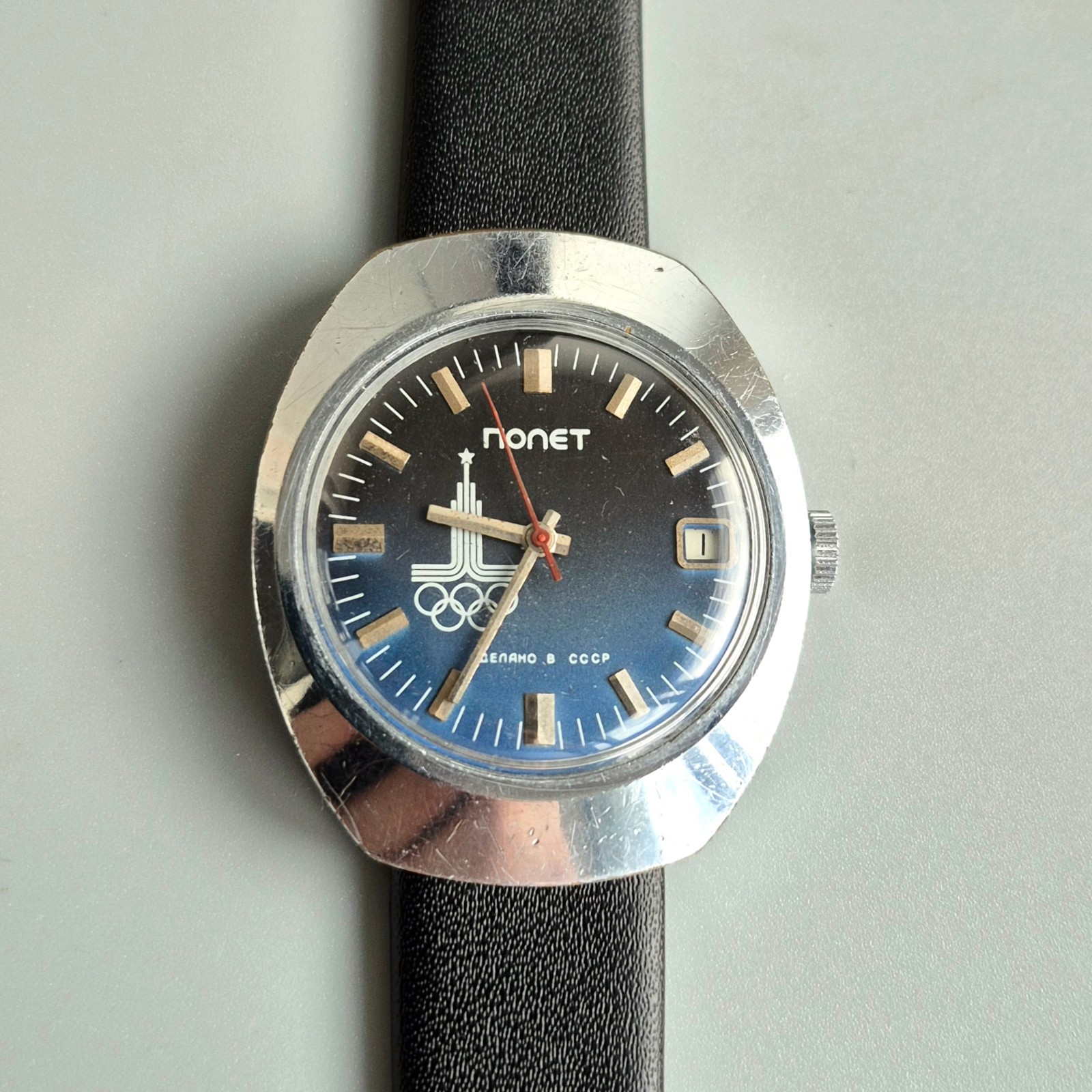 Vintage Poljot Olympic Moscow 1980 USSR Mechanical Watch 17 Jewels Soviet