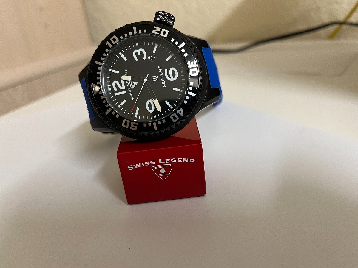 Swiss Legend Men’s 21818P-BB Neptune Black dial 52mm watch