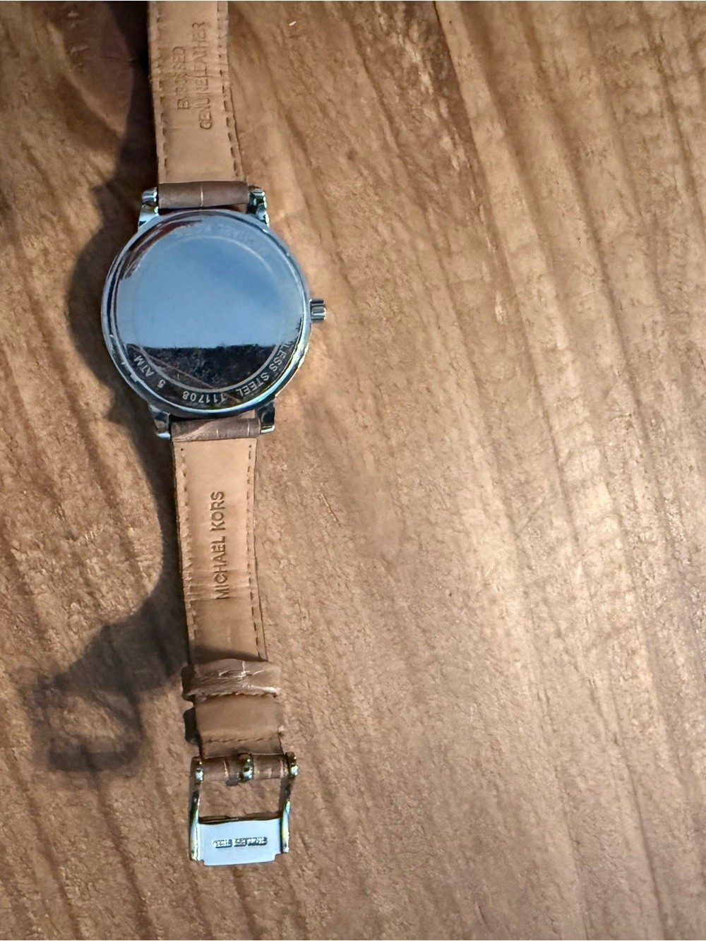 MICHAEL Michael Kors Women’s Silver Dial Watch with Brown Leather Strap