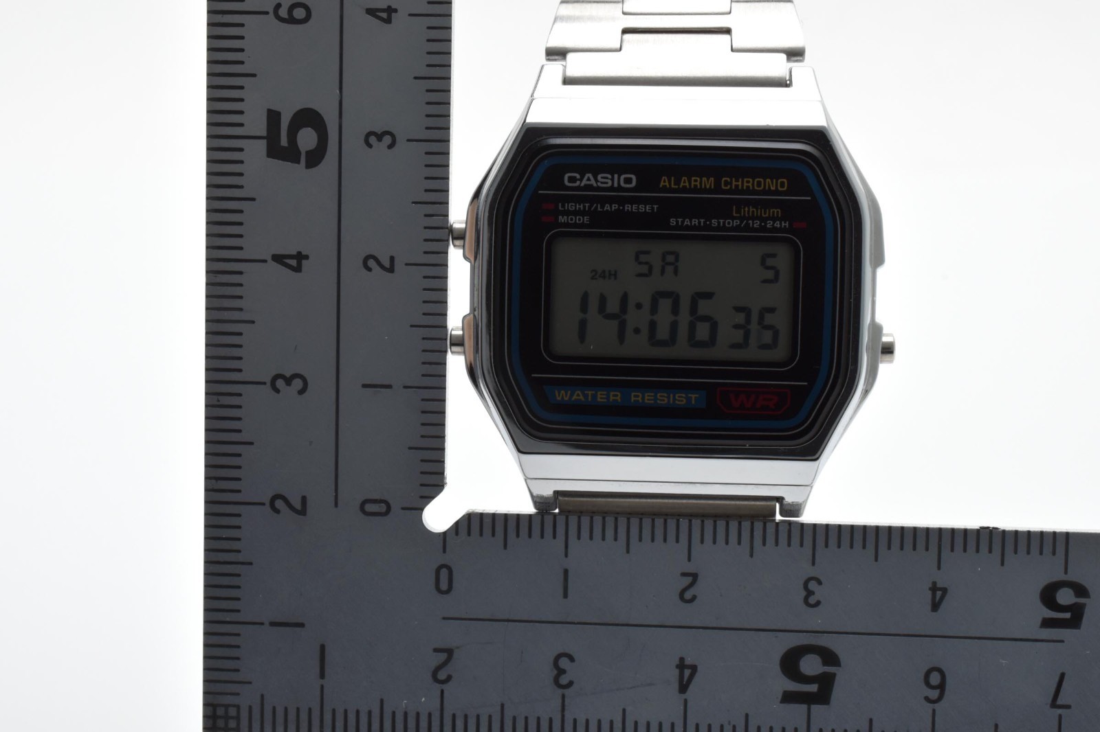 [Exc+4] CASIO 593 A158W Digital Alarm Chronograph Watch Quartz Made CHINA FromJP