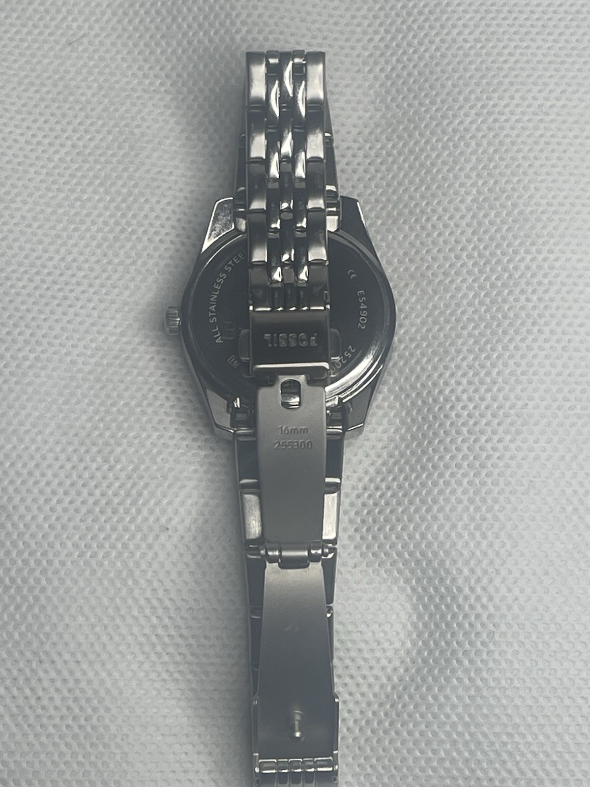 Fossil Scarlette Royal Oyster Stainless Steel Watch Blue Silver Gemstones ES4902