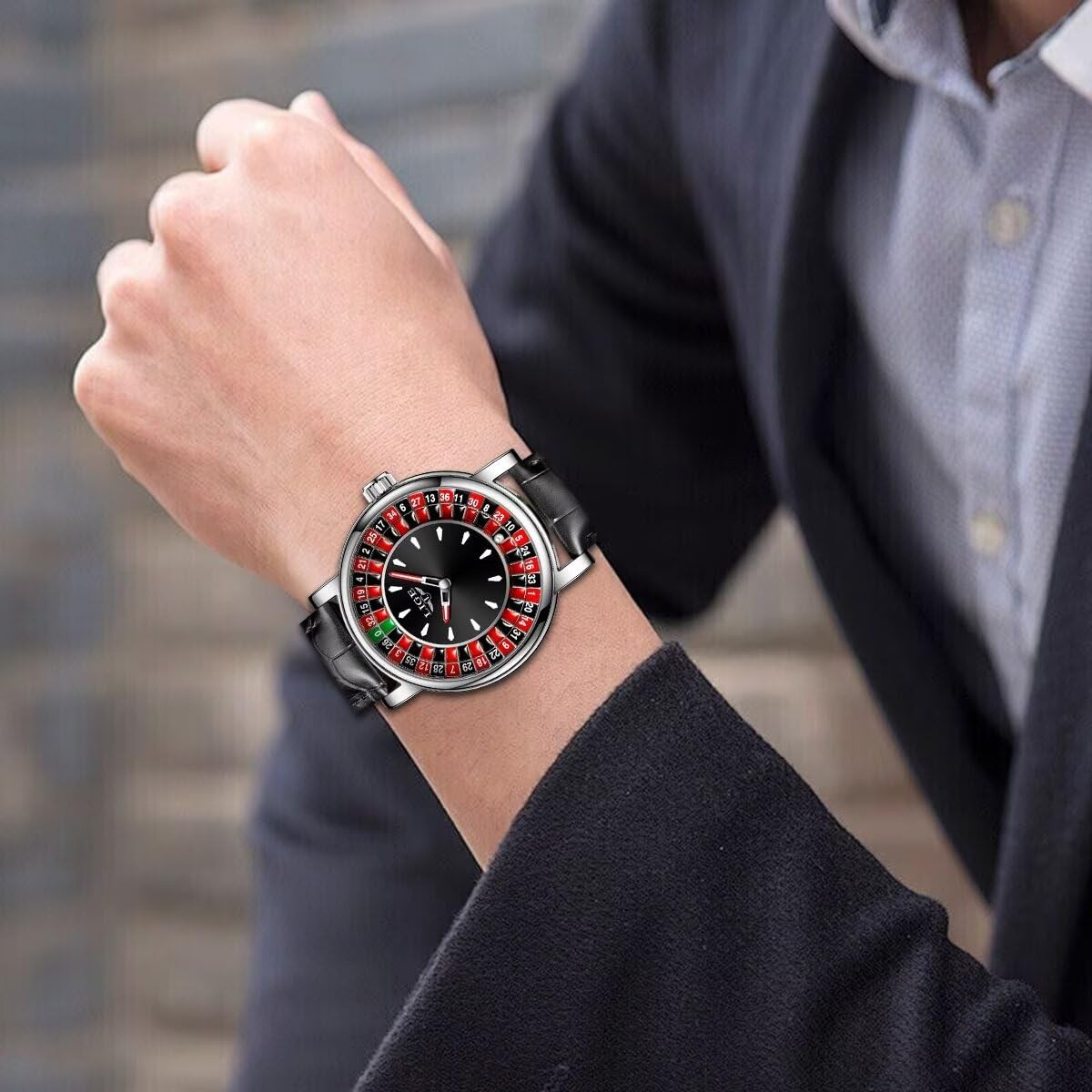 Roulette Wheel Watches for Men with Ball, 45MM Big Face Quartz Analog Casino …