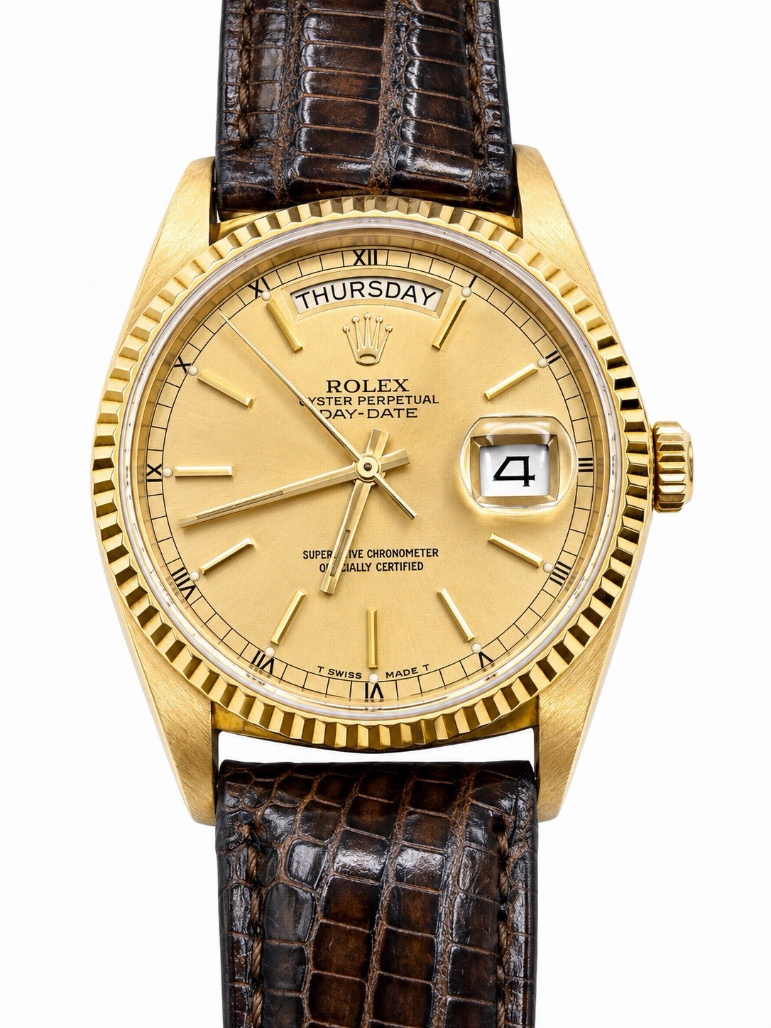 1982 Rolex 18KY Day-Date President 36mm Watch On A Strap