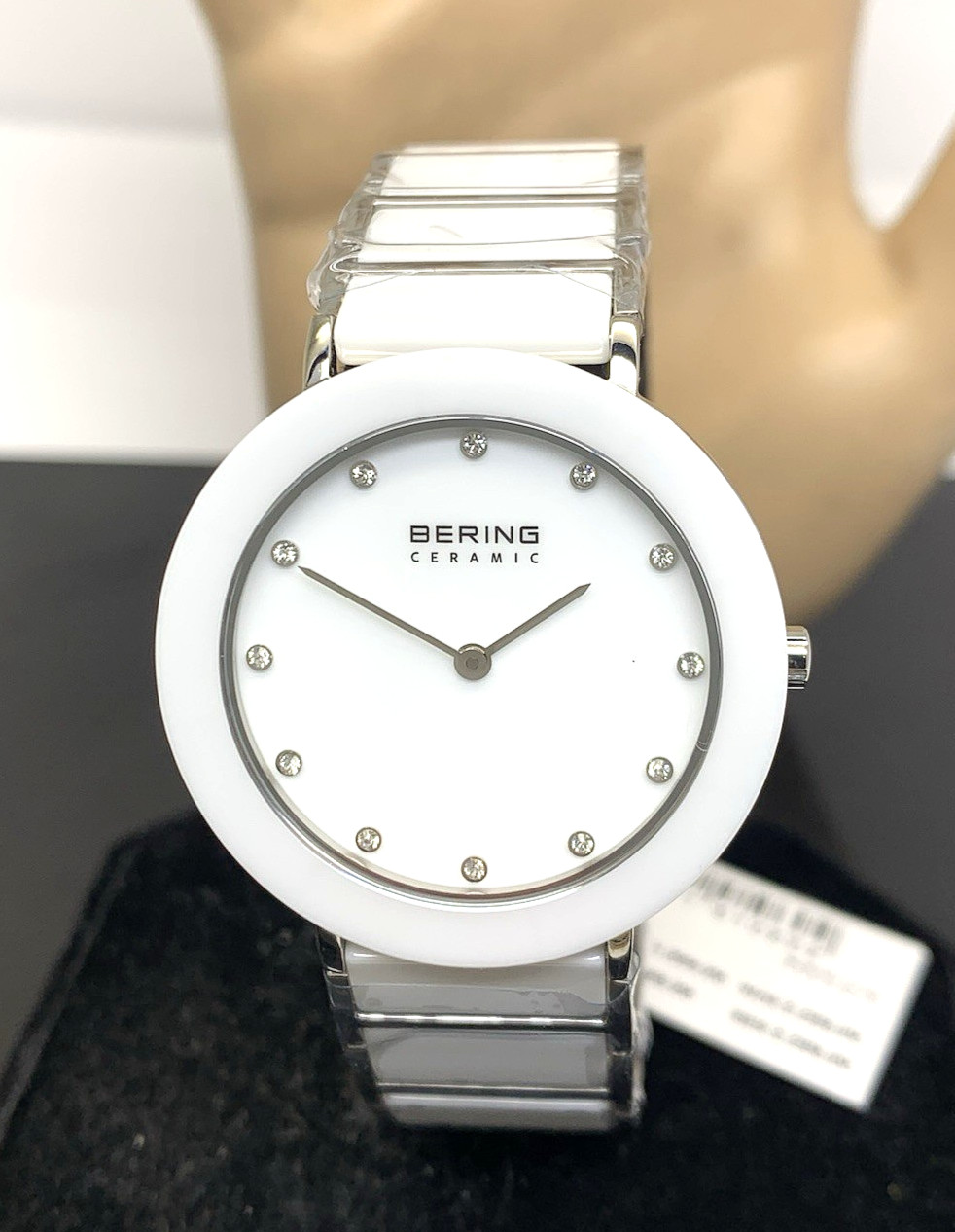 Bering Women’s Watch 11435-754 Quartz White Dial Ceramic Silver Steel Band 34mm
