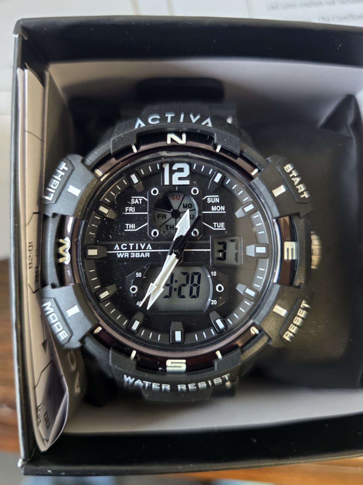Activa X Invicta ACW8045-003 Digital Essentials Men’s 53mm Black Sport Watch NEW