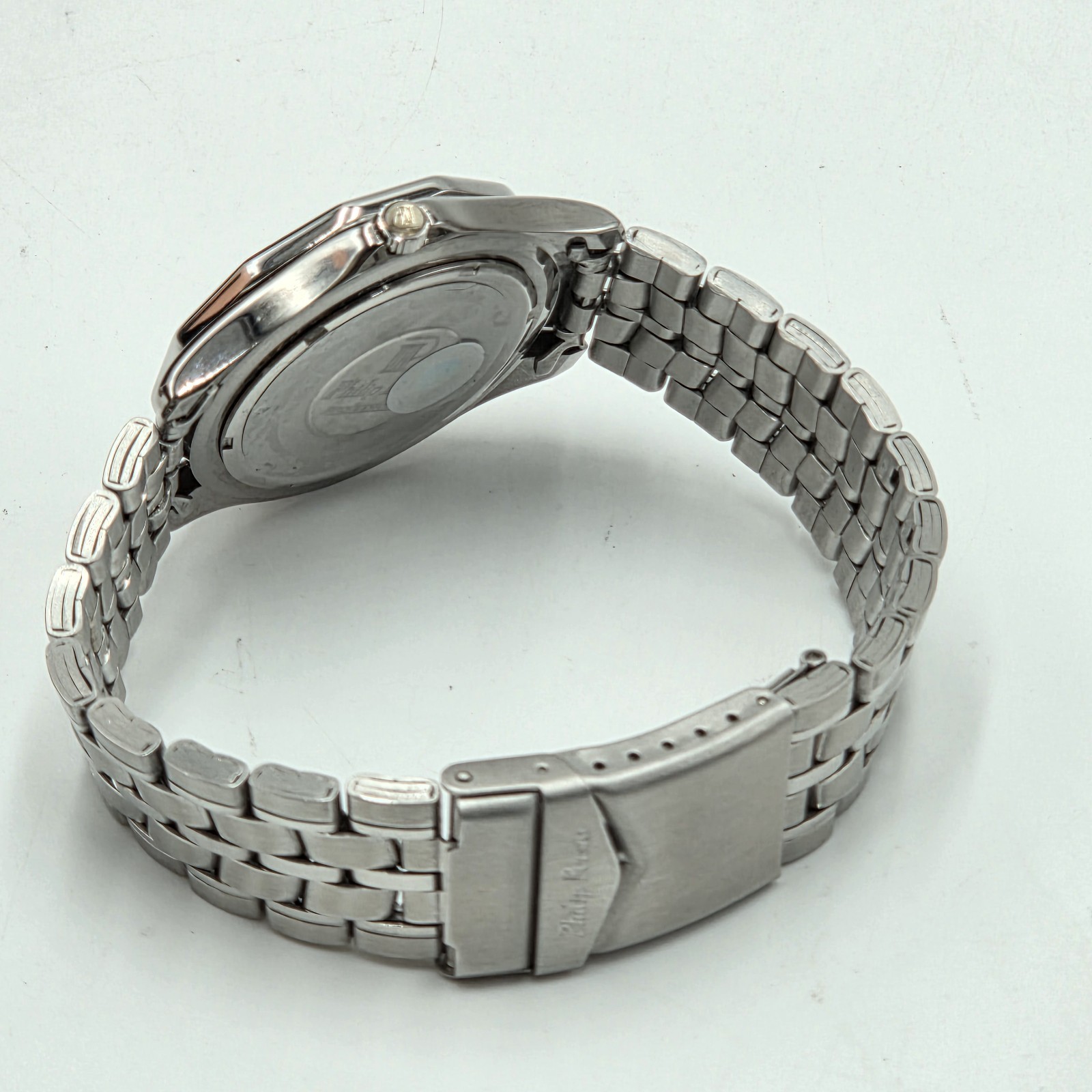 Philip Persio Pepsi Day Date Quartz Watch Blue Dial S.Steel Bracelet Japan Mov