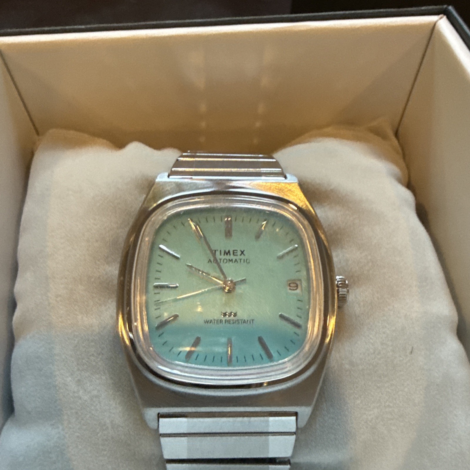 Timex Automatic 1983 E-Line Turquoise Dial 34mm Vintage Reissue Watch