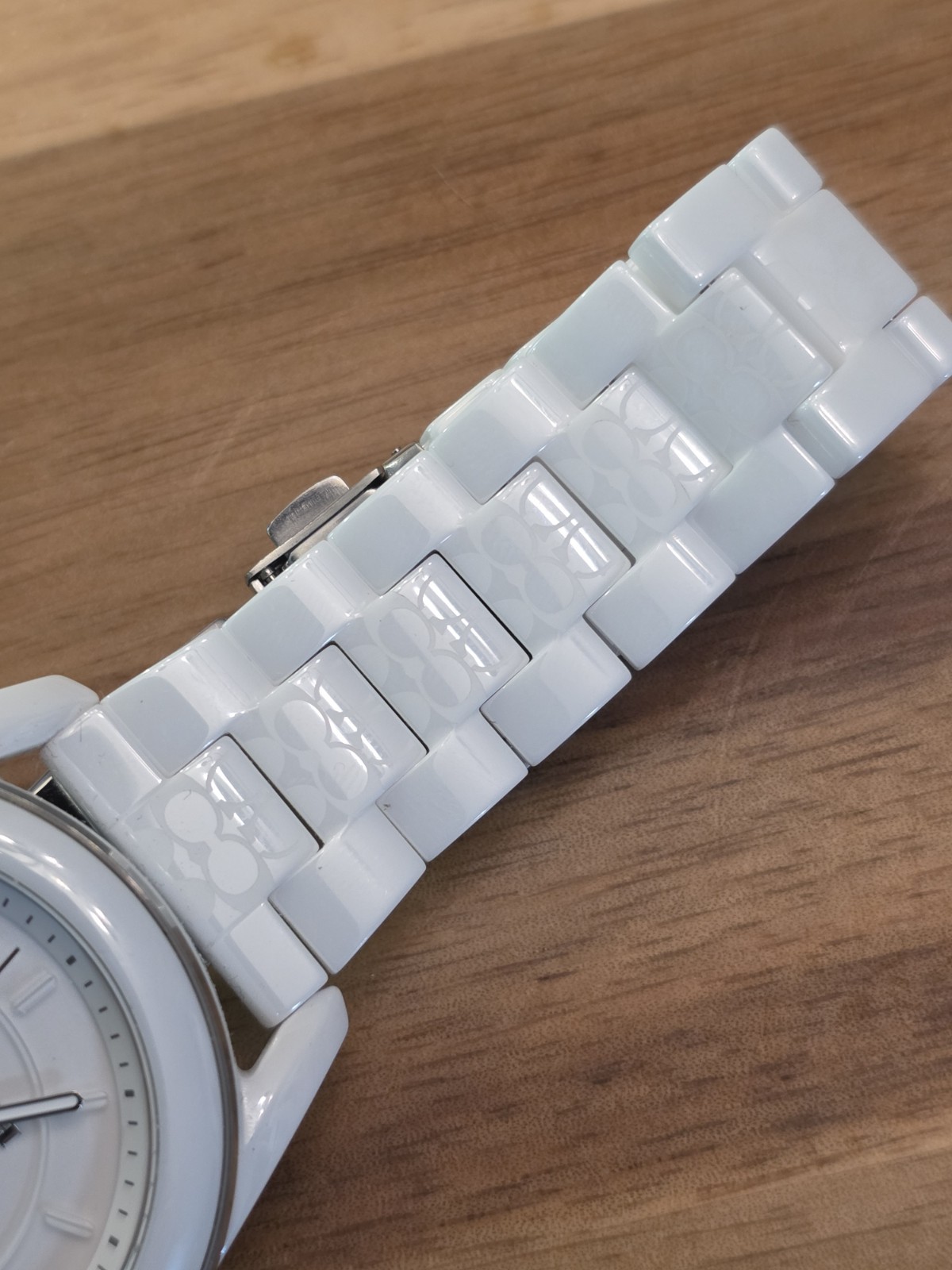 New Coach Preston White Ceramic Bracelet White Dial Womens Watch #14503771