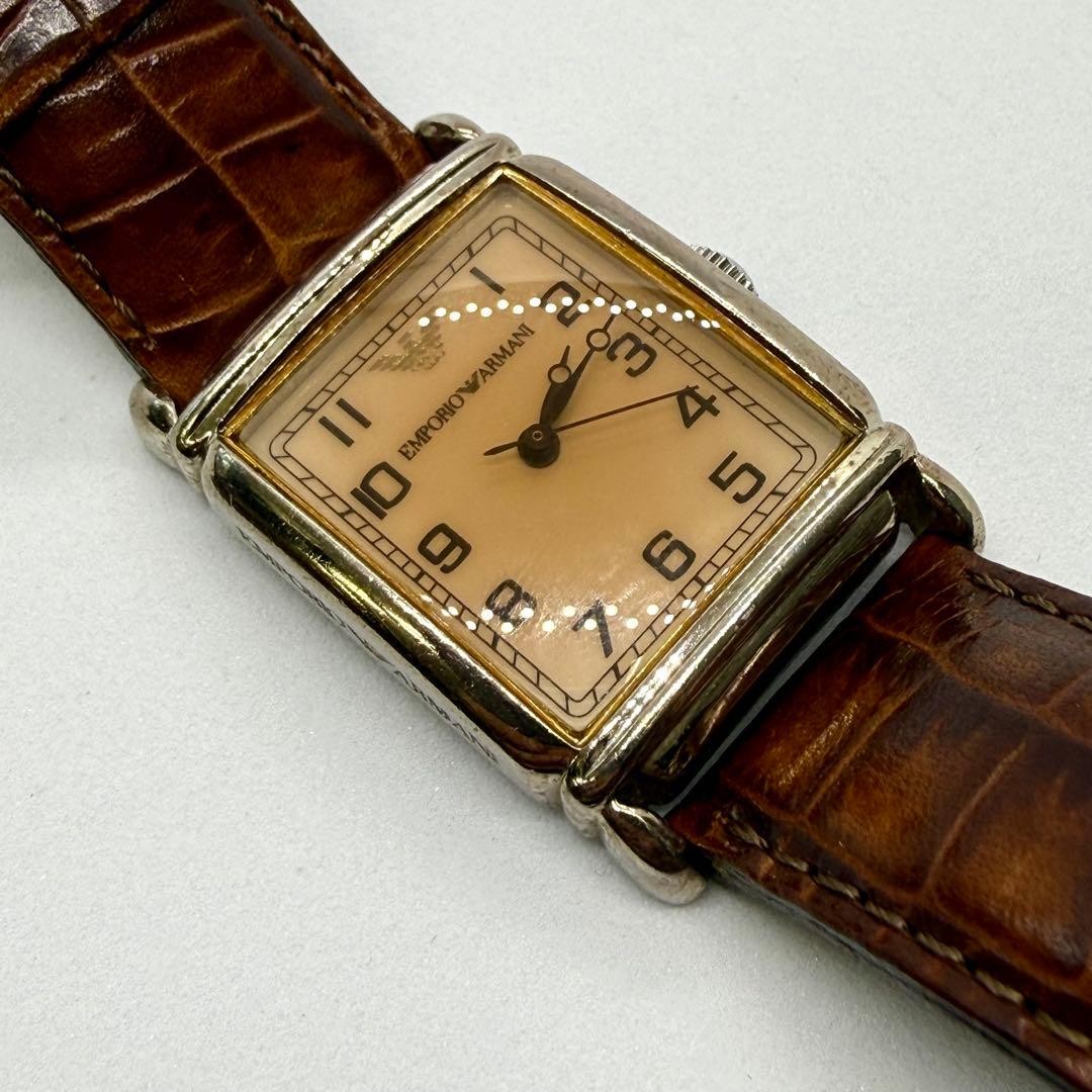 Emporio Armani AR-0204 Classic Square Quartz Watch Roman Arabic Index Working