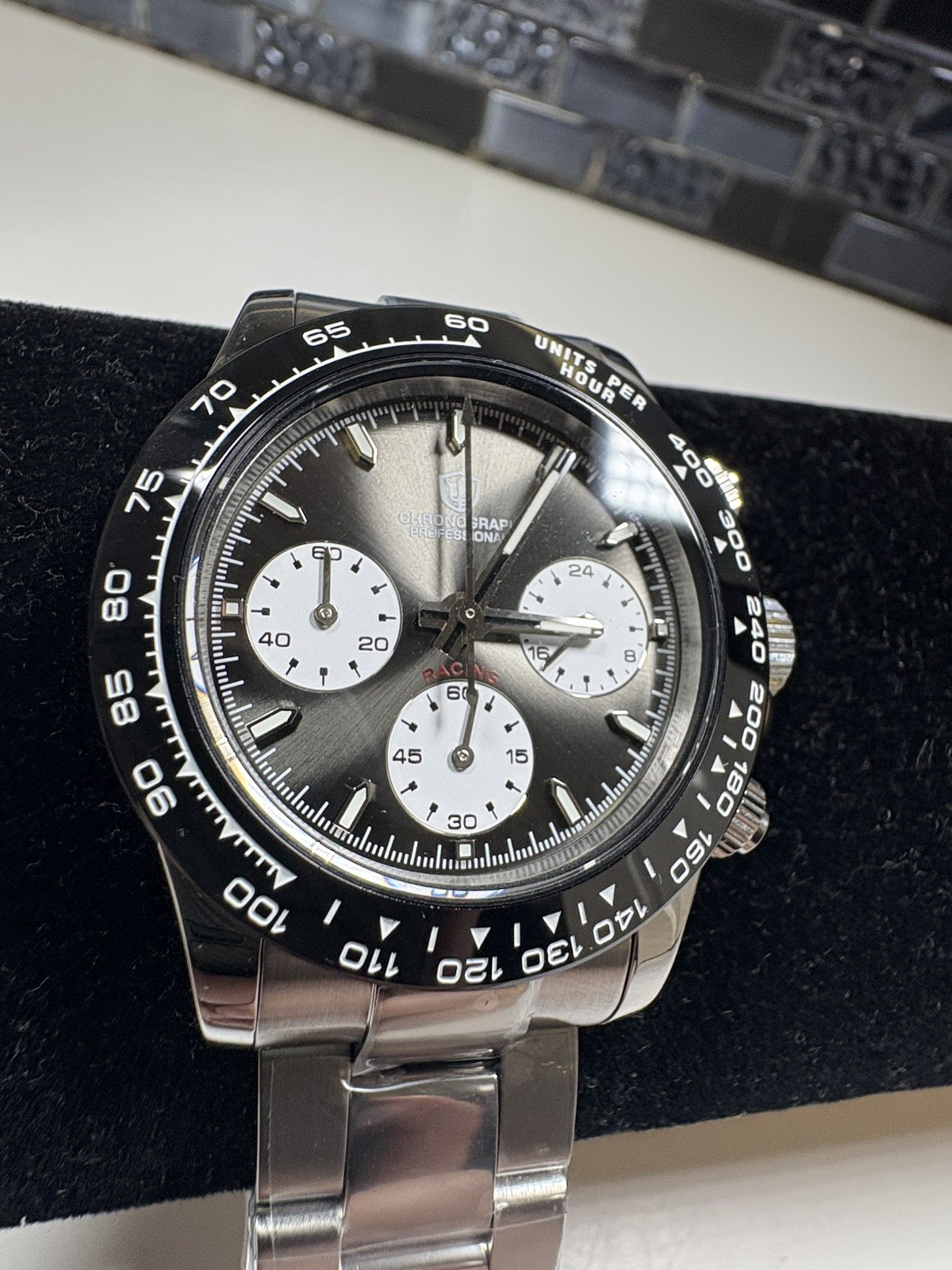 WATCHDIVES 39mm StainlessSteel Sapphire SeikoVK63 Quartz Chronograph New Watch
