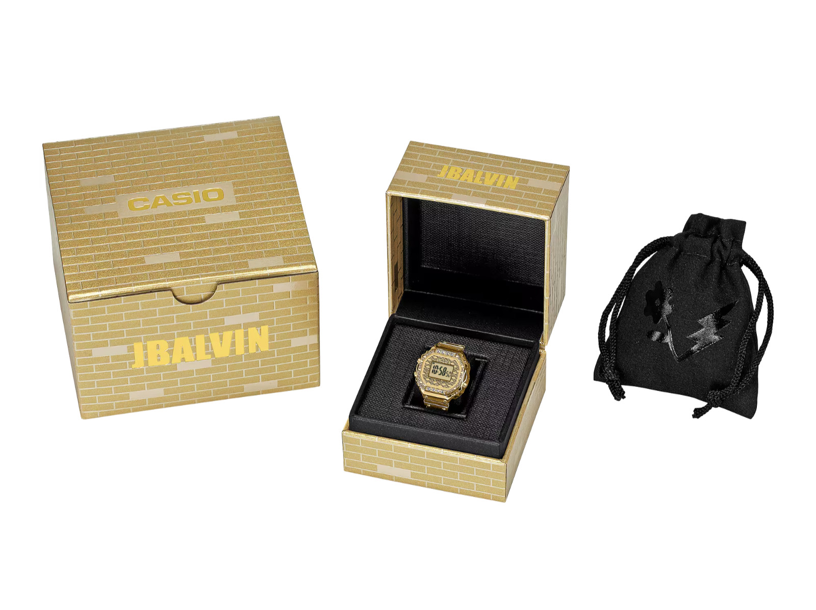 CASIO x J Balvin Ring Watch CRW001JB-9 Gold Pattern New Rare Limited IN HAND