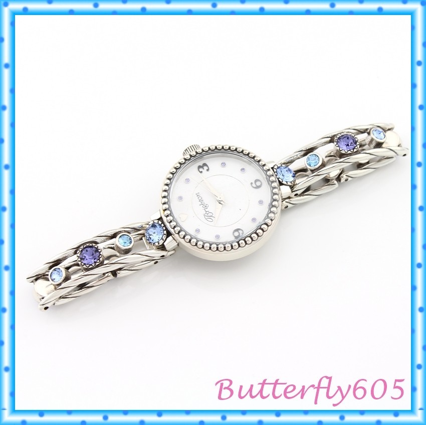 Brighton Halo Corona Blue Purple Crystal Watch Silver $148