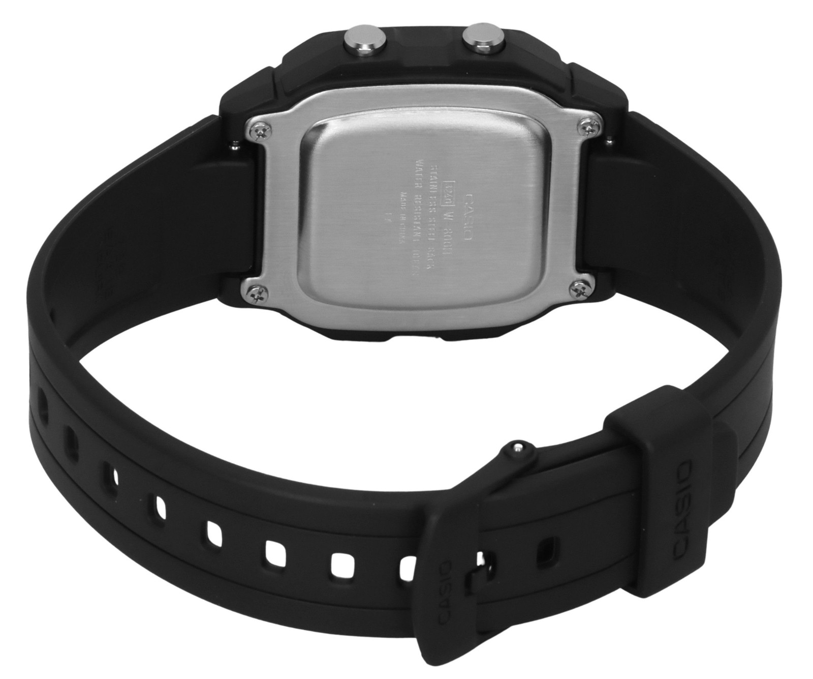 Casio Digital Black Dual Time Resin Strap Quartz W-800H-1BV 100M Men’s Watch