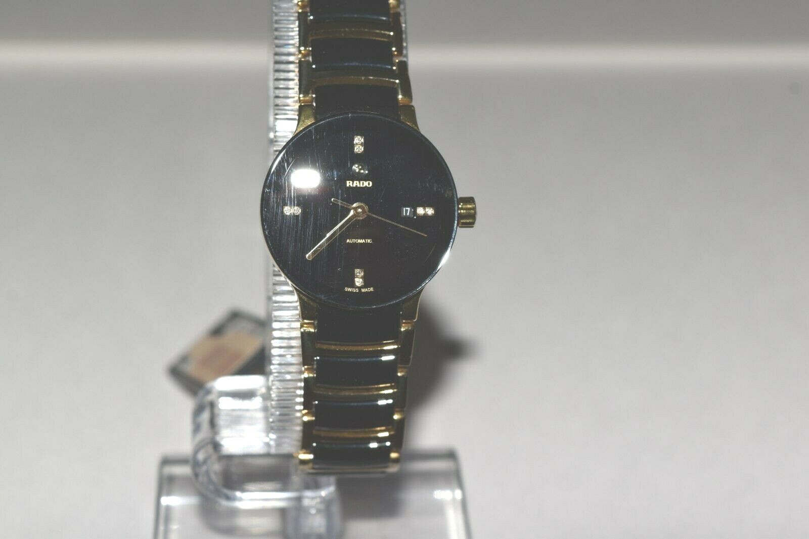 with imperfections RADO Centrix Womens Black YG IP Automatic Diamond R3 G2U
