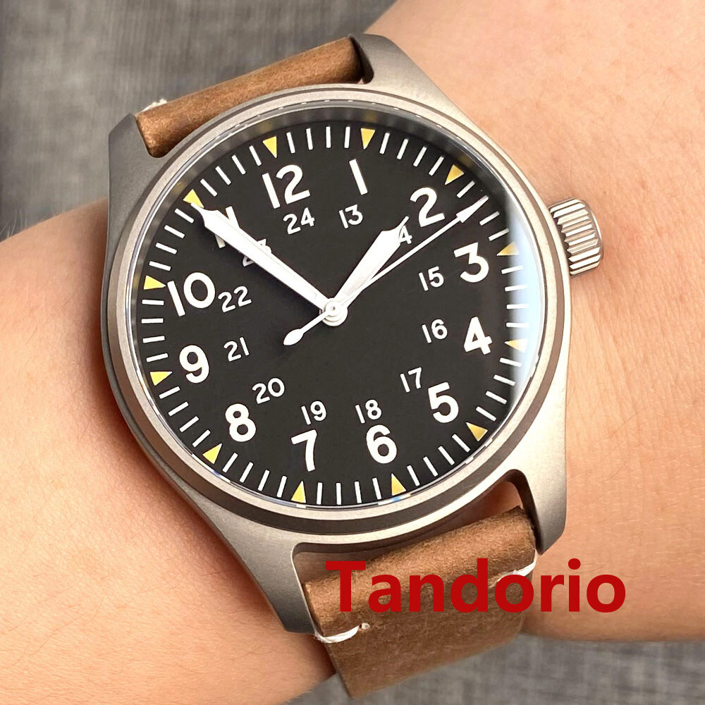 39mm Titanium Pilot Sapphire Glass 20ATM Diver NH35A PT5000 Automatic Men Watch