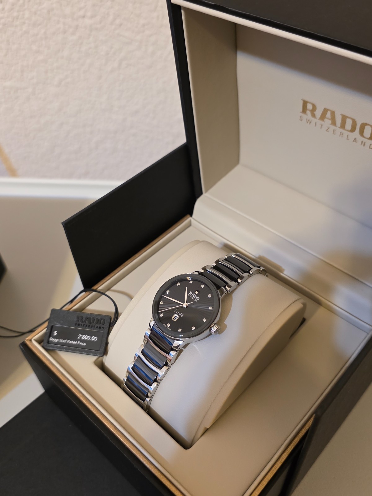 Rado Centrix Automatic 12 Diamond Women Watch – Saphire Crystal, Ceramic Strap