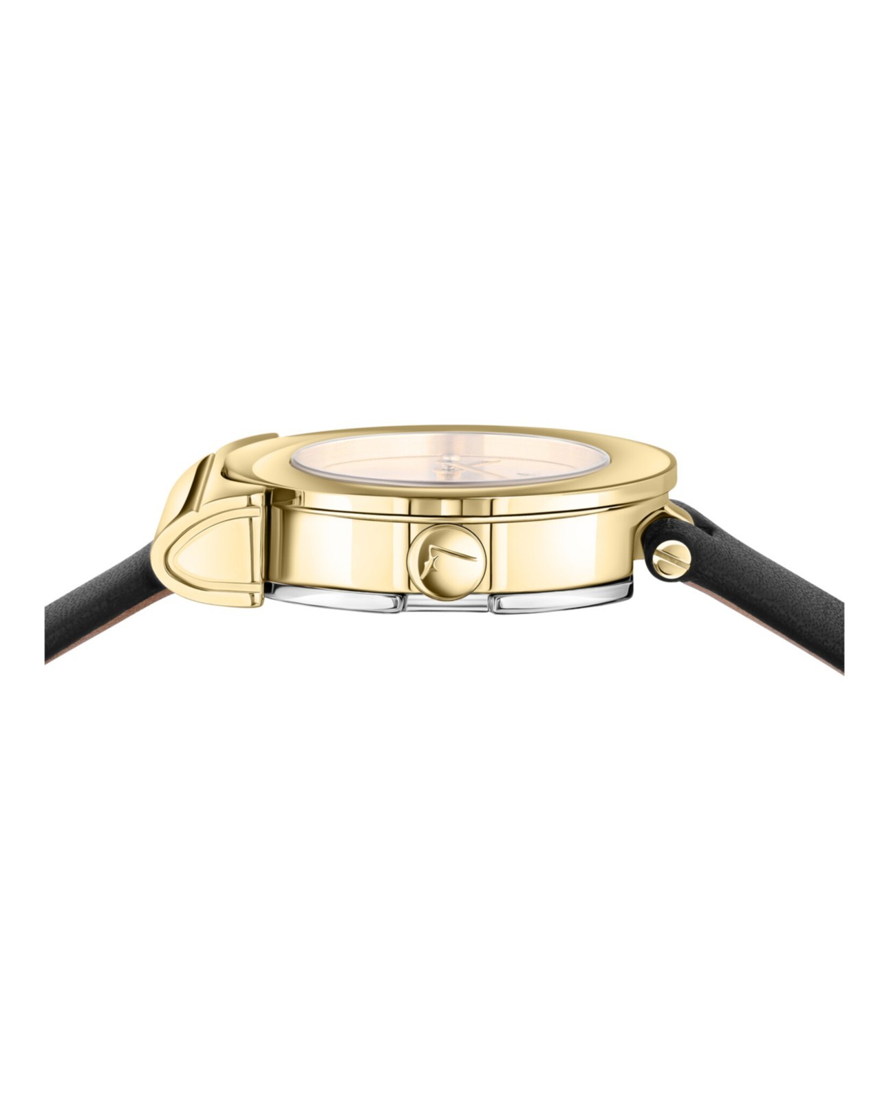 Ferragamo Women’s Gold 27mm Strap Fashion Wristwatch Black Band