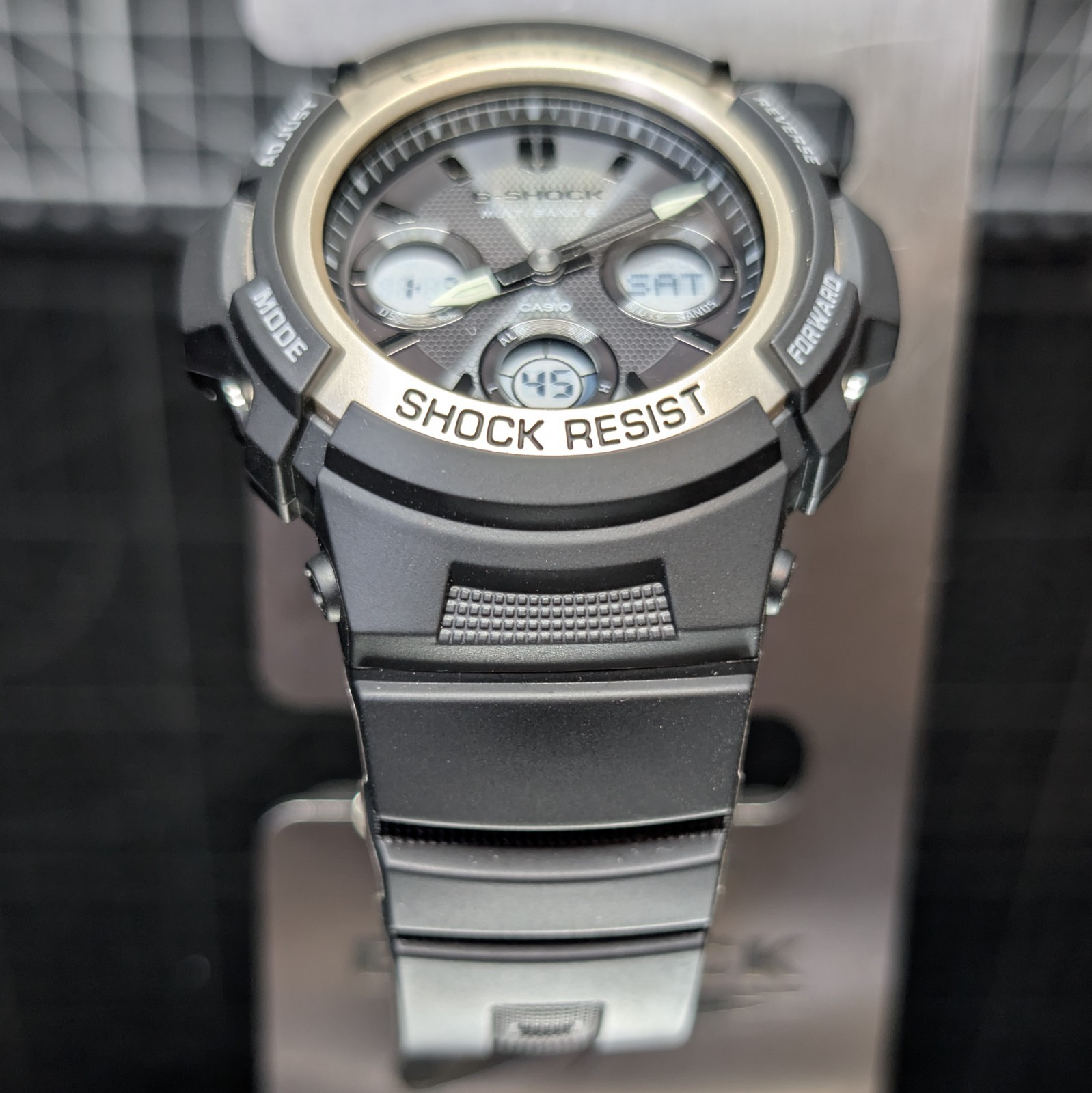 Casio G-Shock AWG-M100 Tough Solar Multiband Black Grey Gold AWG-M100SF-1A6