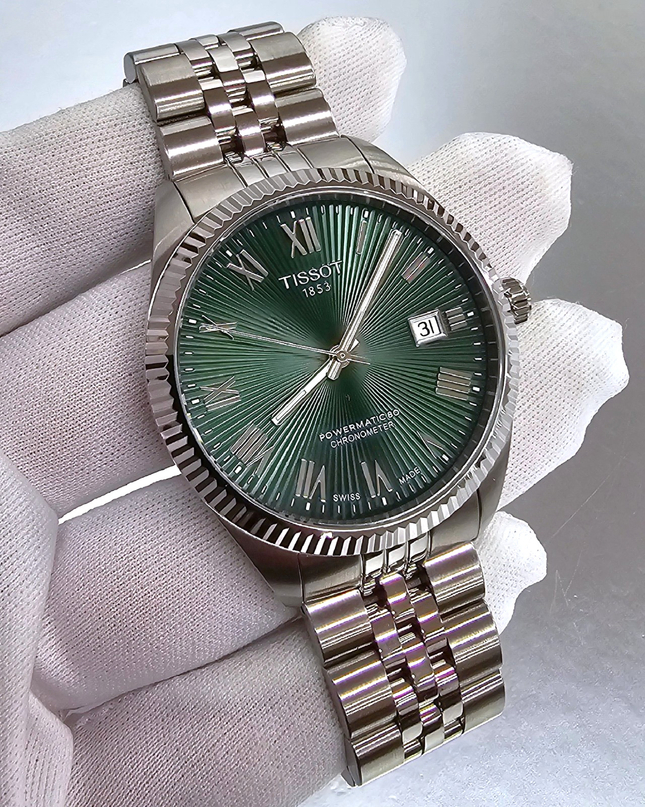 Tissot Ballade COSC Auto 39mm Green Dial Watch T156.408.11.093.00 Store Display