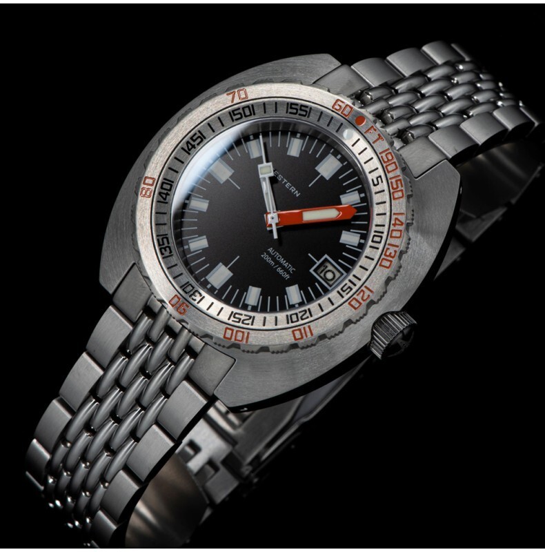 Seestern Sub 300 Automatic Black Steel Date Diver Men’s Watch