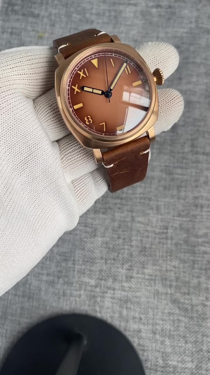 NH35 California Dial Watches Solid CnSu8 Bronze Sapphire Glass PT5000 Men Watche