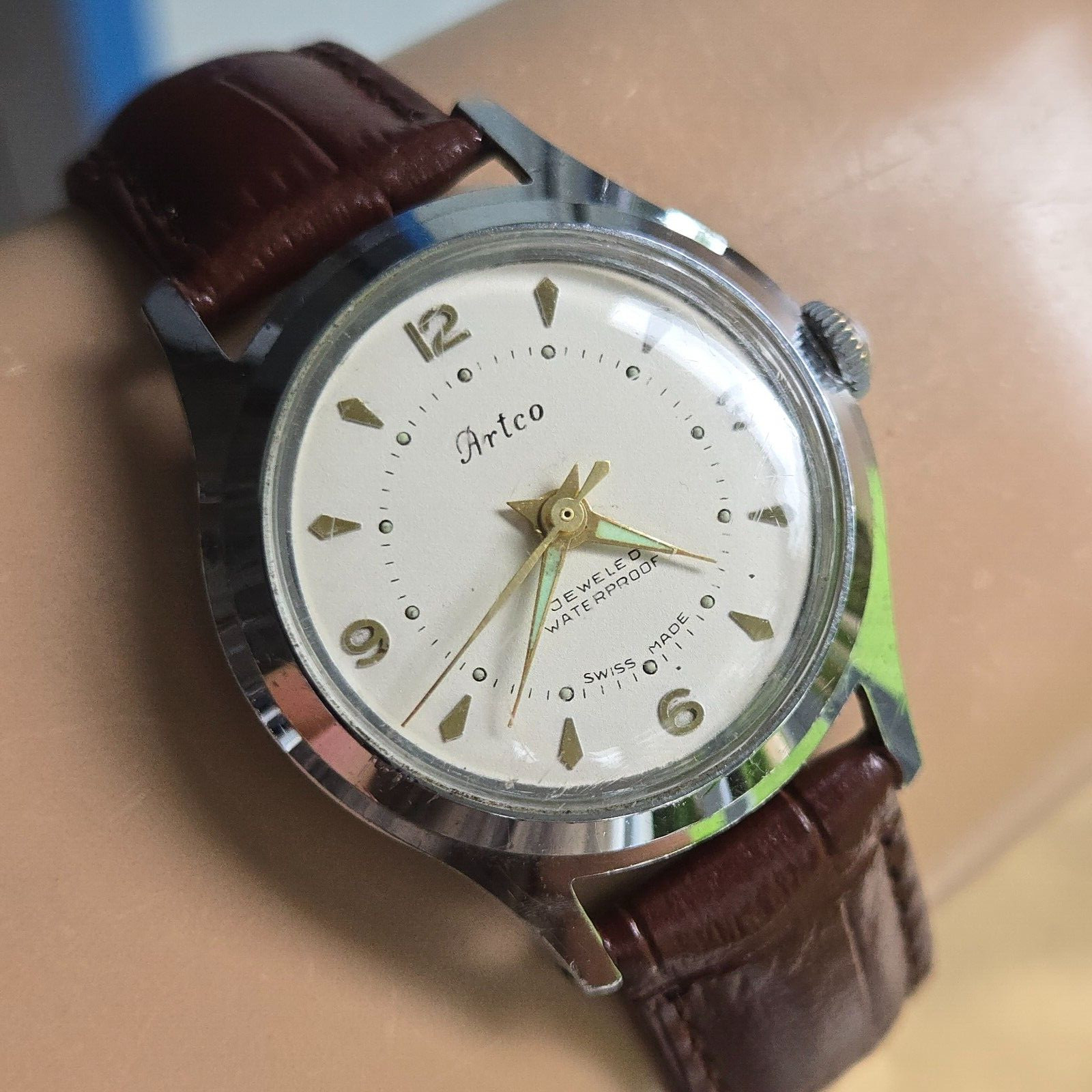 Vintage Artco by THE E.INGRAHAM Co. manual wind watch Baumgartner 34 swiss 1970s