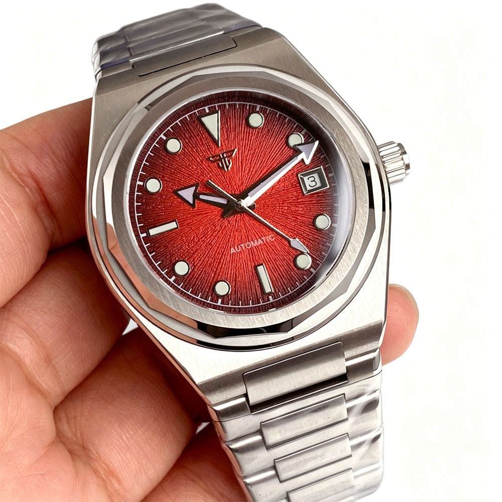 Tandorio New 40mm Sapphire Glass Date Lume 10ATM Asia 2824 Automatic Men Watch