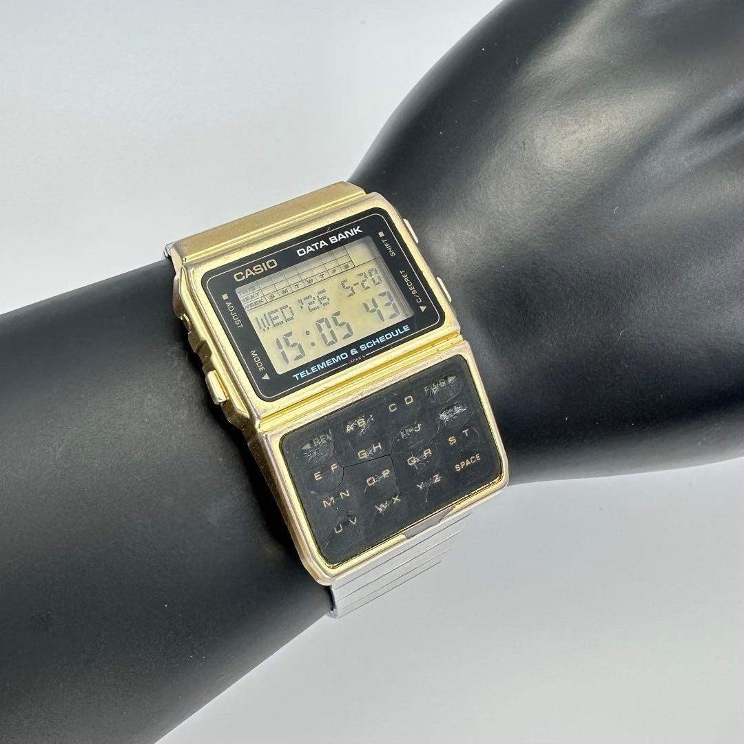 CASIO DBC-610 Data Bank Gold Vintage Digital Watch Telememo Calculator Japan