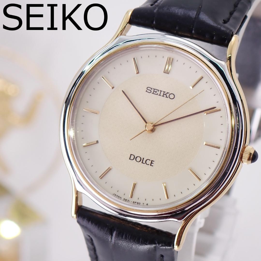 SEIKO 5E31-6D60 Quartz Unisex Wristwatch Black Japan