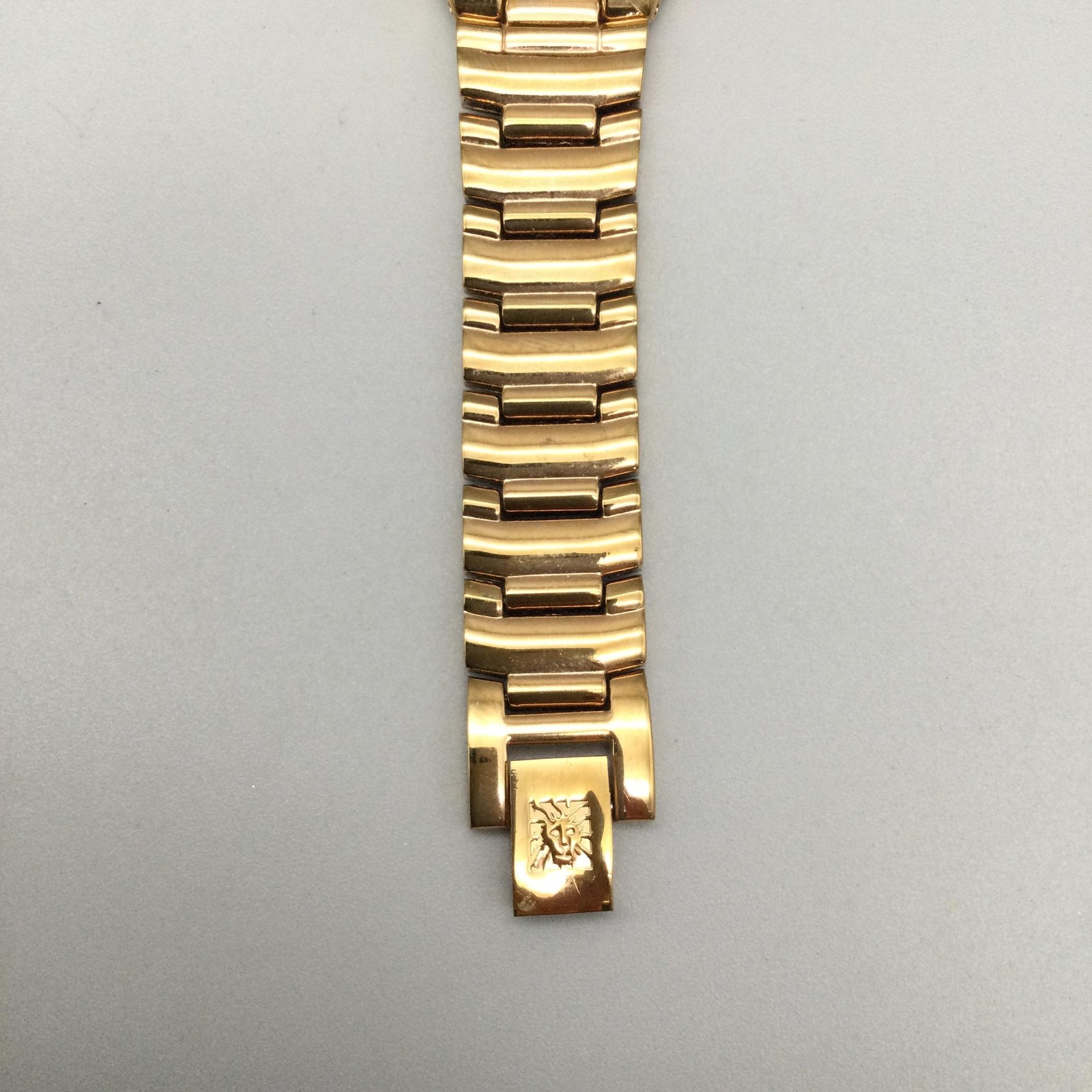 Anne Klein Diamond Womens Watch 32mm Pink MOP Dial Gold Tone New Battery 7.25″