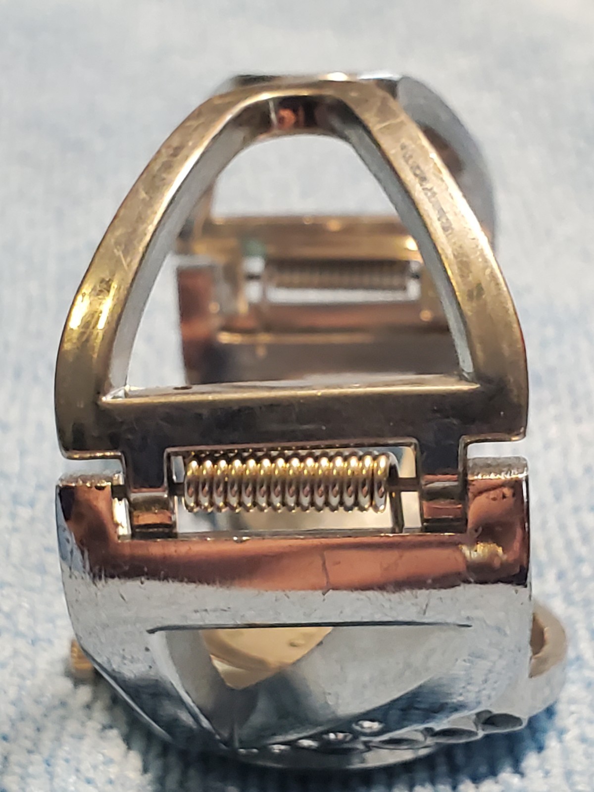 CANSNOW QUARTZ LADIES BANGLE WATCH GRAY ANALOG PUSH/PULL STAINLESS STEEL NEW