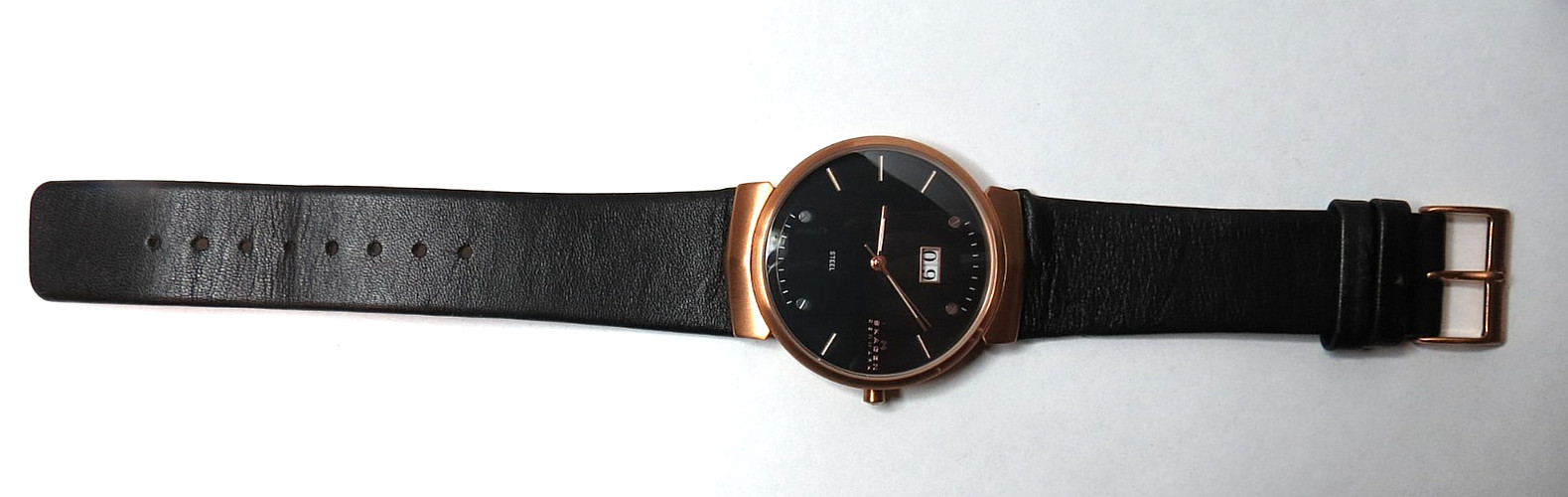NICE MENS QUARTZ JAPAN SKAGEN DENMARK 697XLRLB WRISTWATCH BLACK DIAL40MM