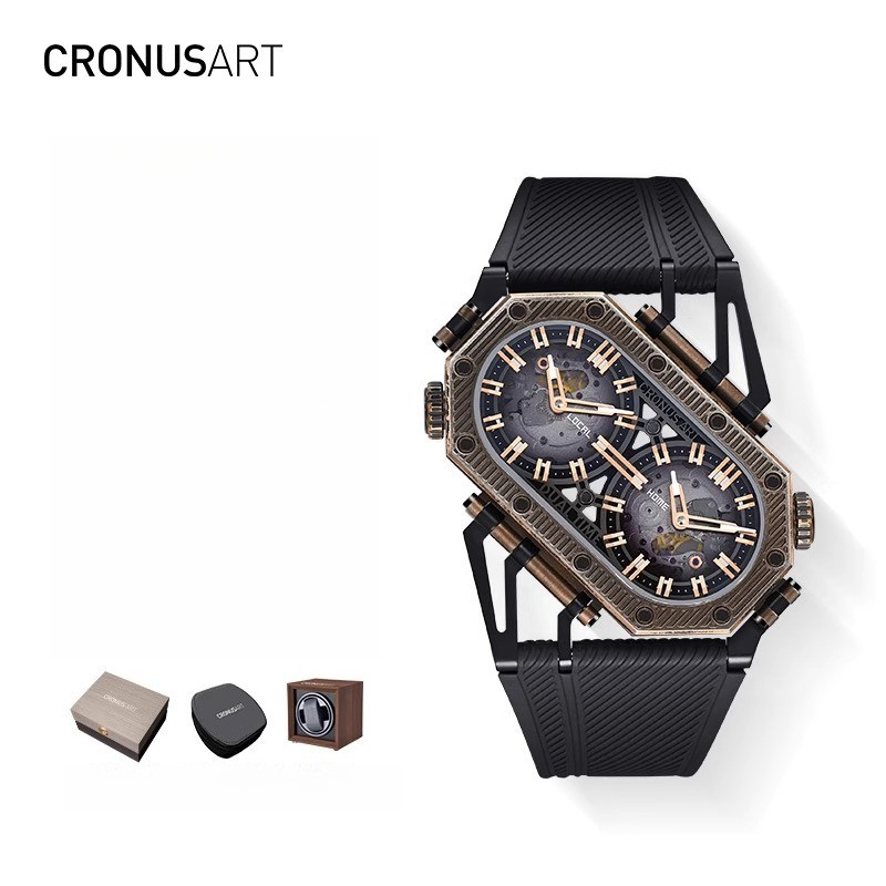 CRONUSART Wine barrel – double – movement trendy auto men’s mechanical watch