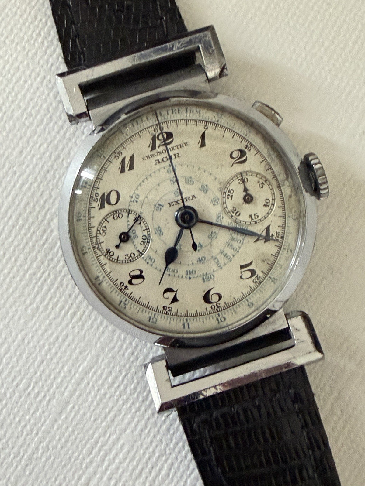 Vintage AGIR Extra Chronometre Mono Pusher Chronograph