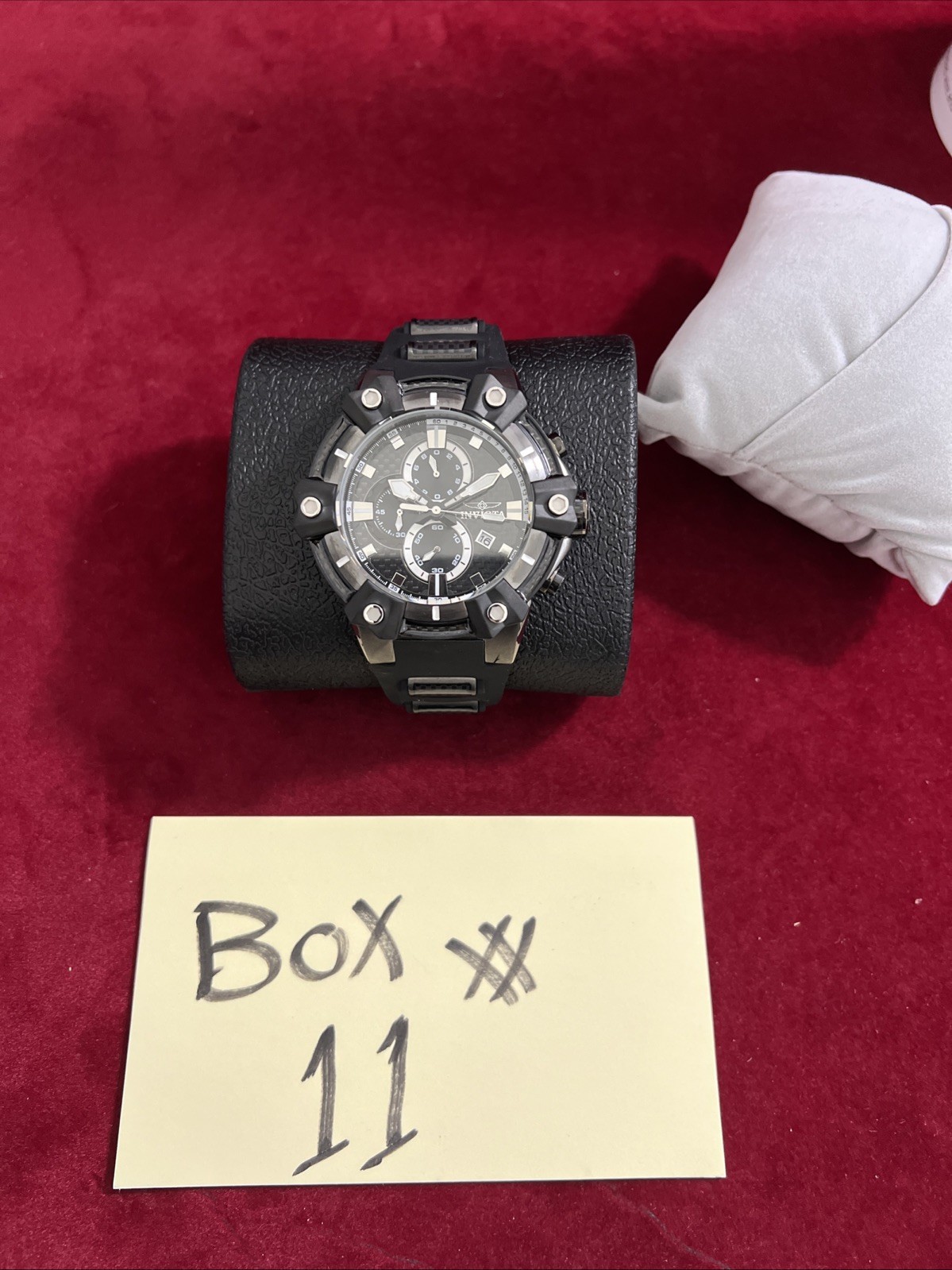 Invicta Carbon Hawk 37286 is a 54mm men’s watch with a black carbon fiber dial,