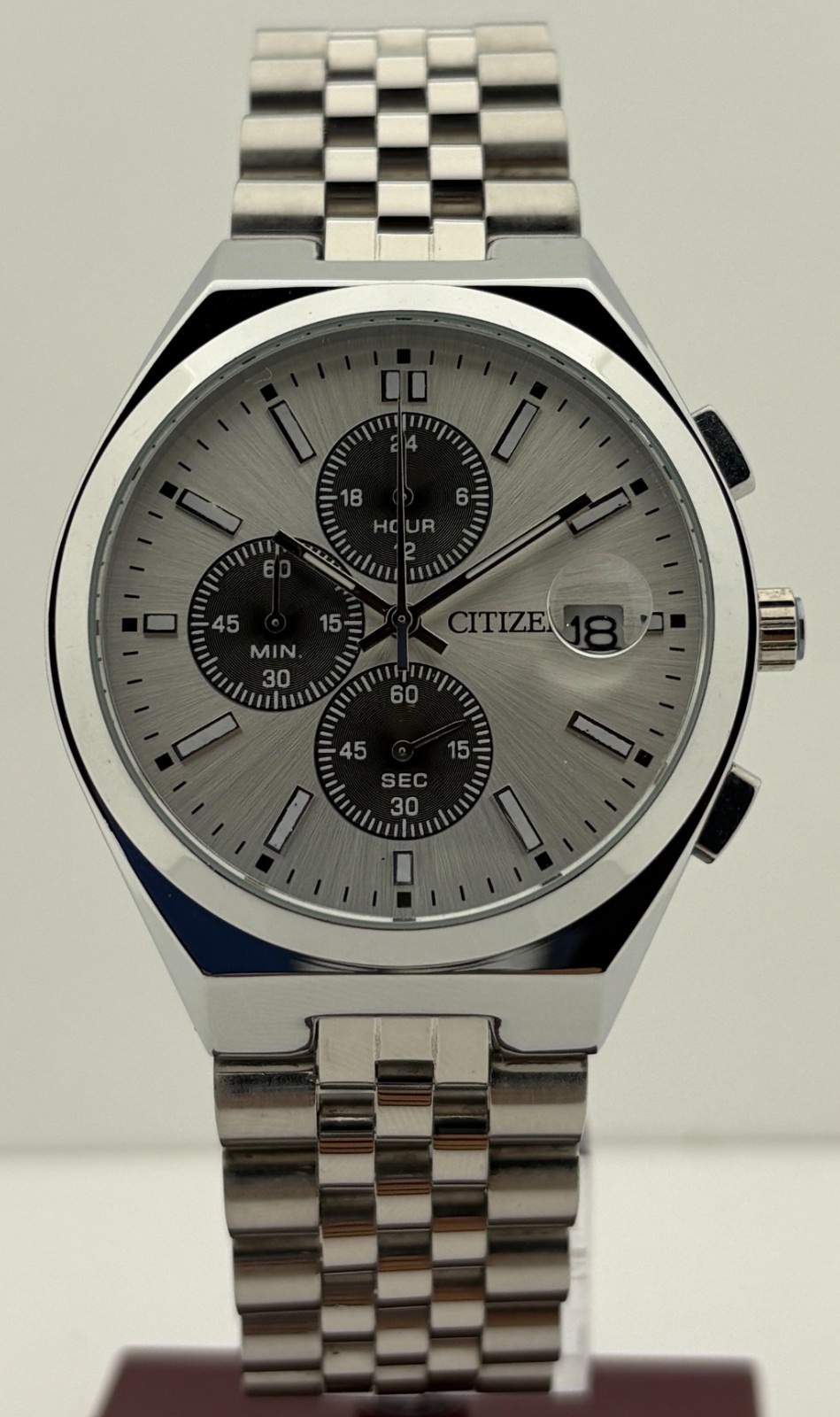 Refurbished Citizen Eco-Drive Chrono Quartz Silver Dial Sub-Sec/Date Wristwatch