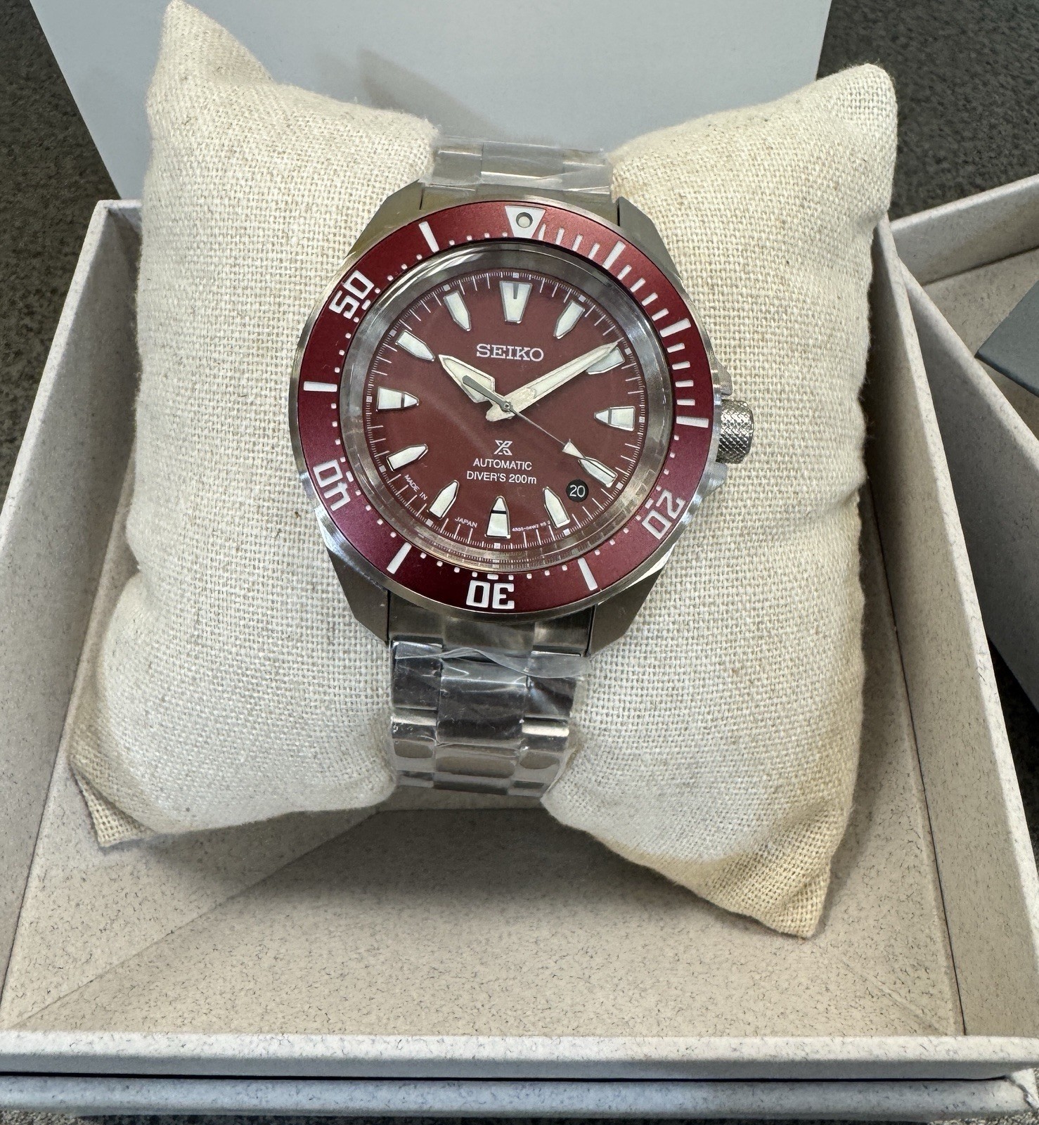 Seiko Prospex Sea Samurai Diver Red Dial Stainless Steel Watch SRPL11 Japan