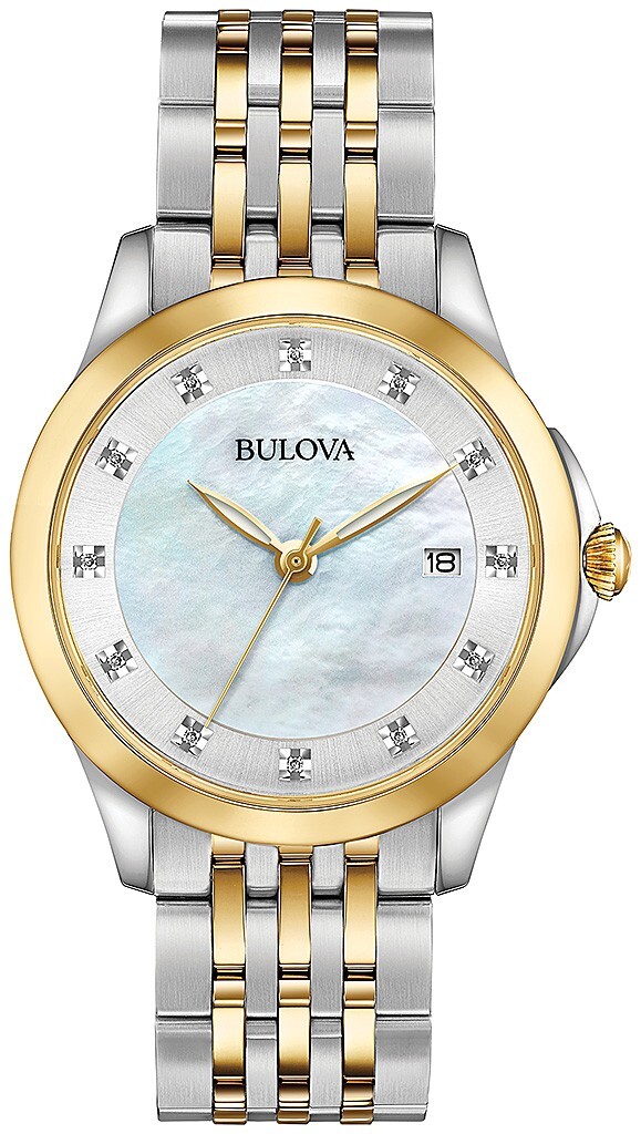 BULOVA 98P161 Classics 12 Diamonds Mother of Pearl Dial Ladies Watch $425 NWT