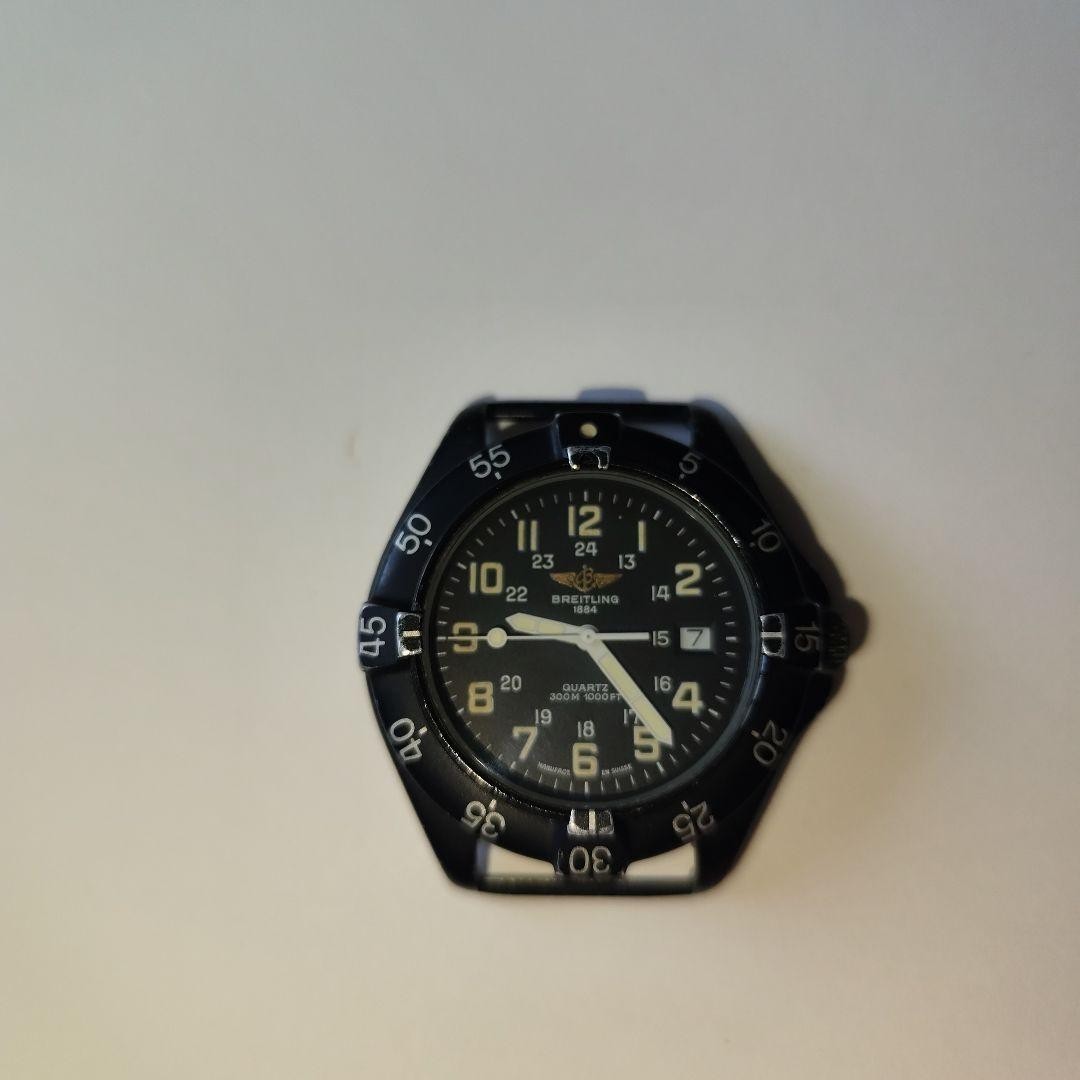 BREITLING Army Colt Quartz Watch Black Dial Running Vintage Japan