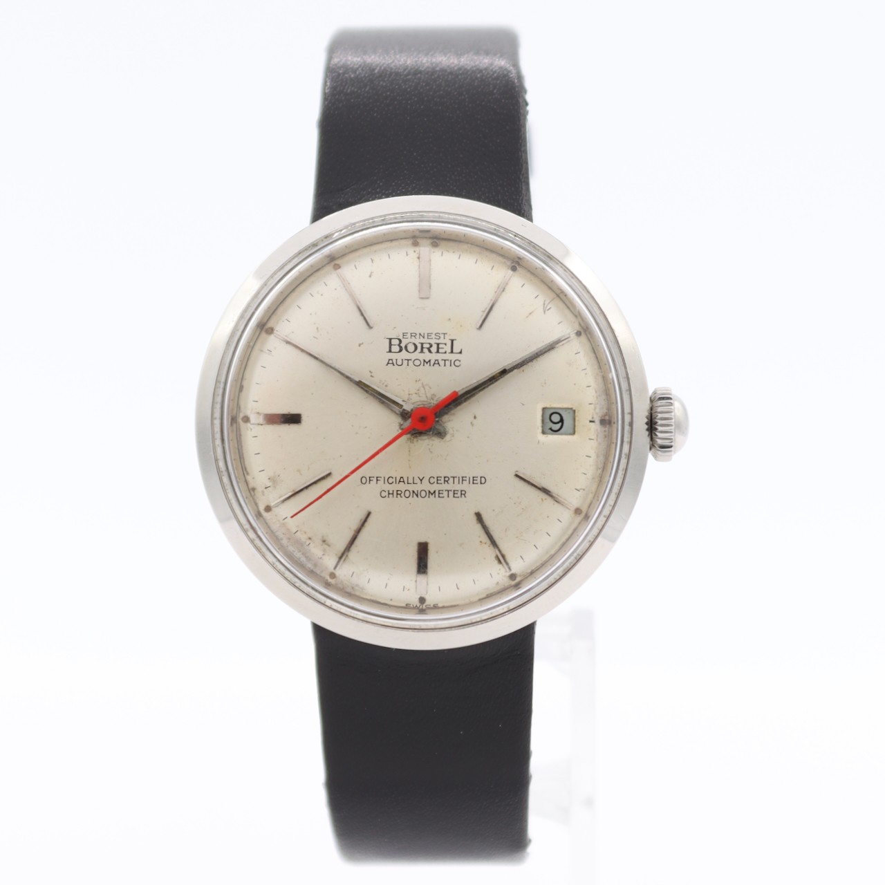 Vintage 34mm Ernest Borel Sunburst Chronometer Men’s Automatic Wristwatch Swiss