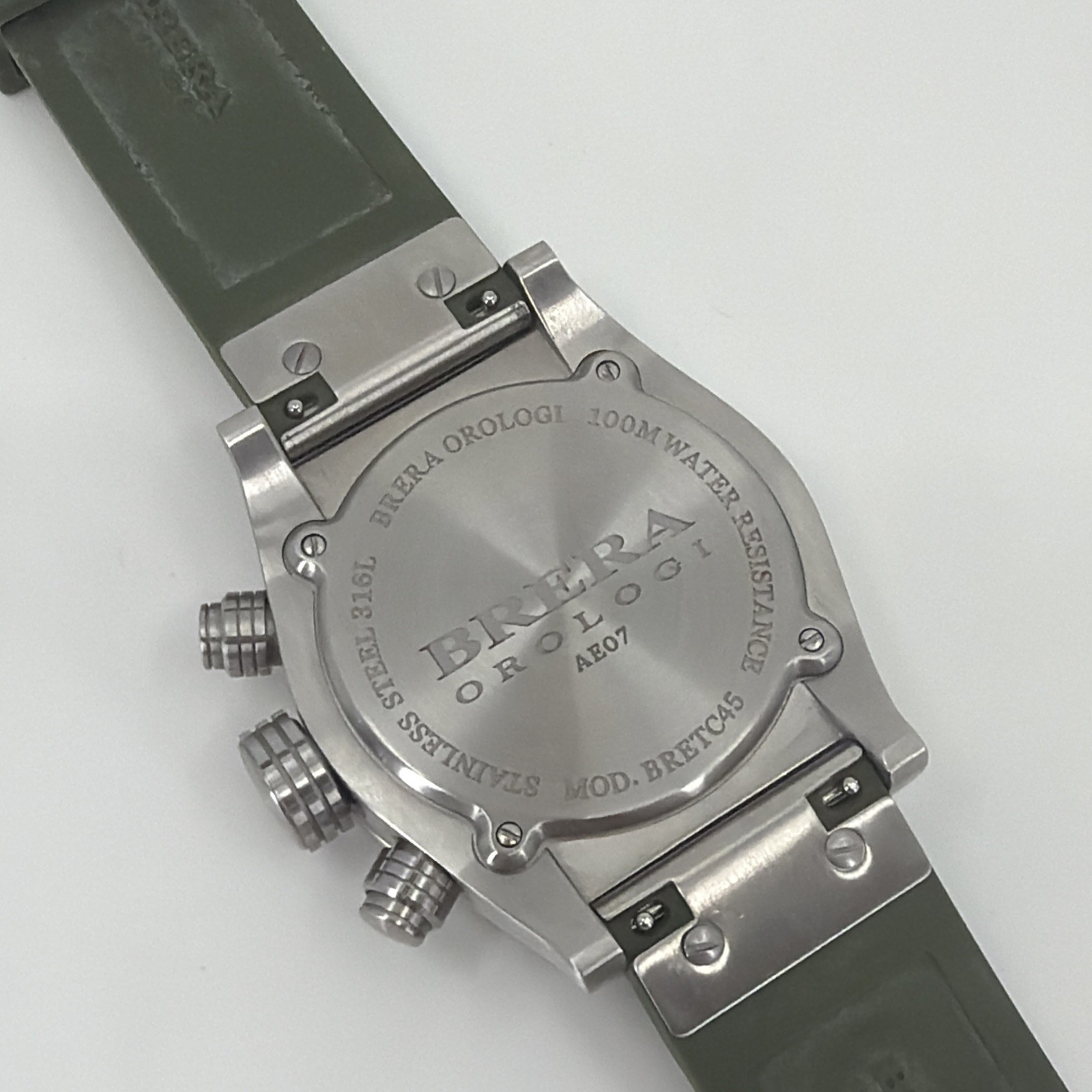Brera Orologi AE07 Camo Dial Chronograph Quartz Watch Green Rubber Strap