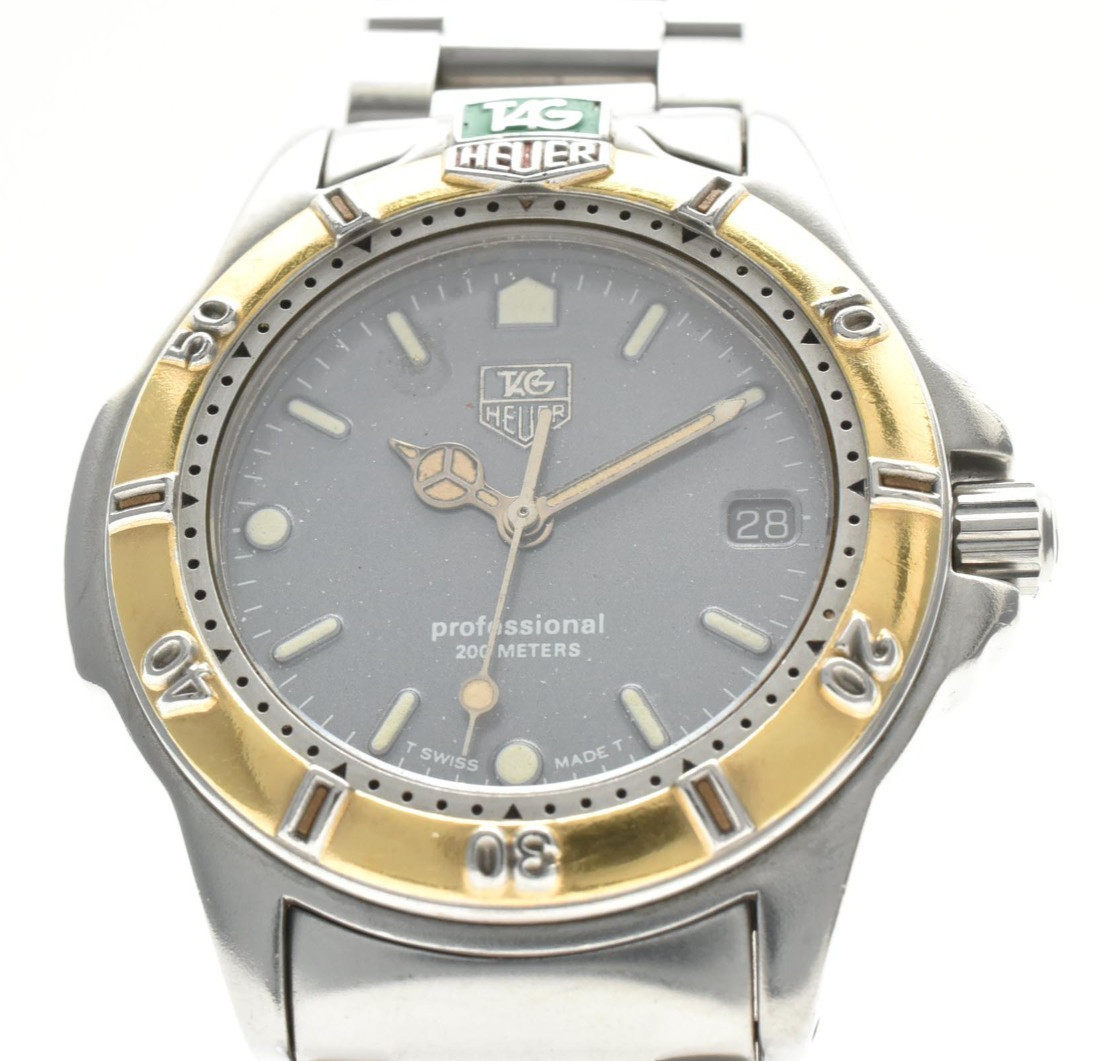 Vintage [ NEAR MINT ] TAG Heuer 4000 995.413K Gold Dial Silver Unisex 33mm Watch