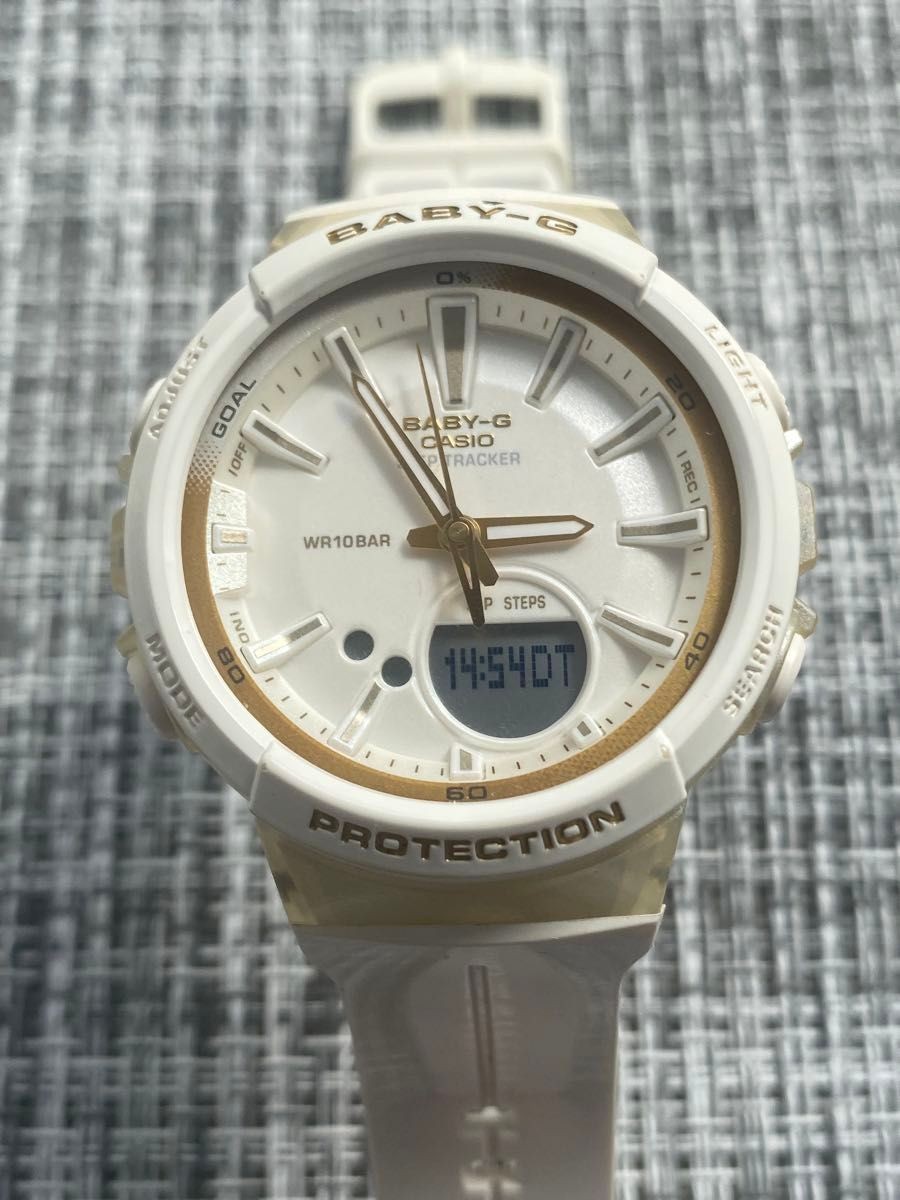 CASIO BABY G BSA B100 White Gold Ana Digi Wristwatch