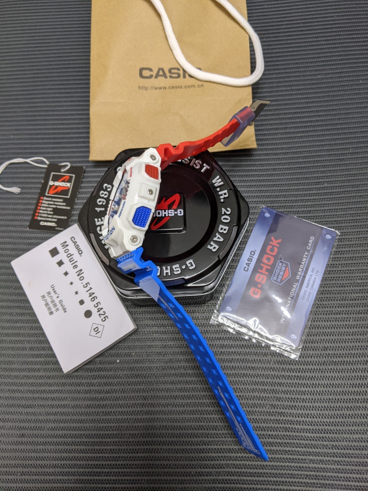 Casio G-Shock GA-110 Optimus Prime Transformers White Blue Red Complete Set