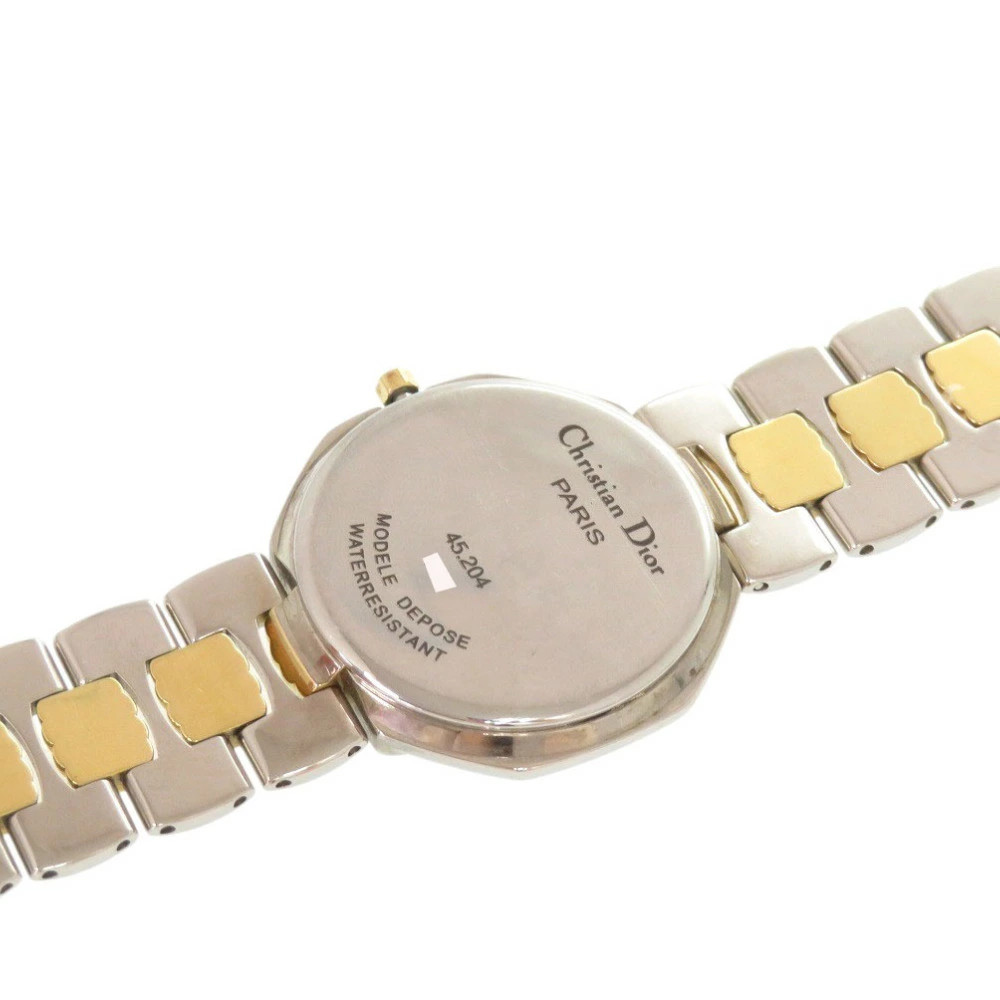 Used Christian Dior Guaranteed Octagon 45.204 SS Silver Gold Quartz Watch