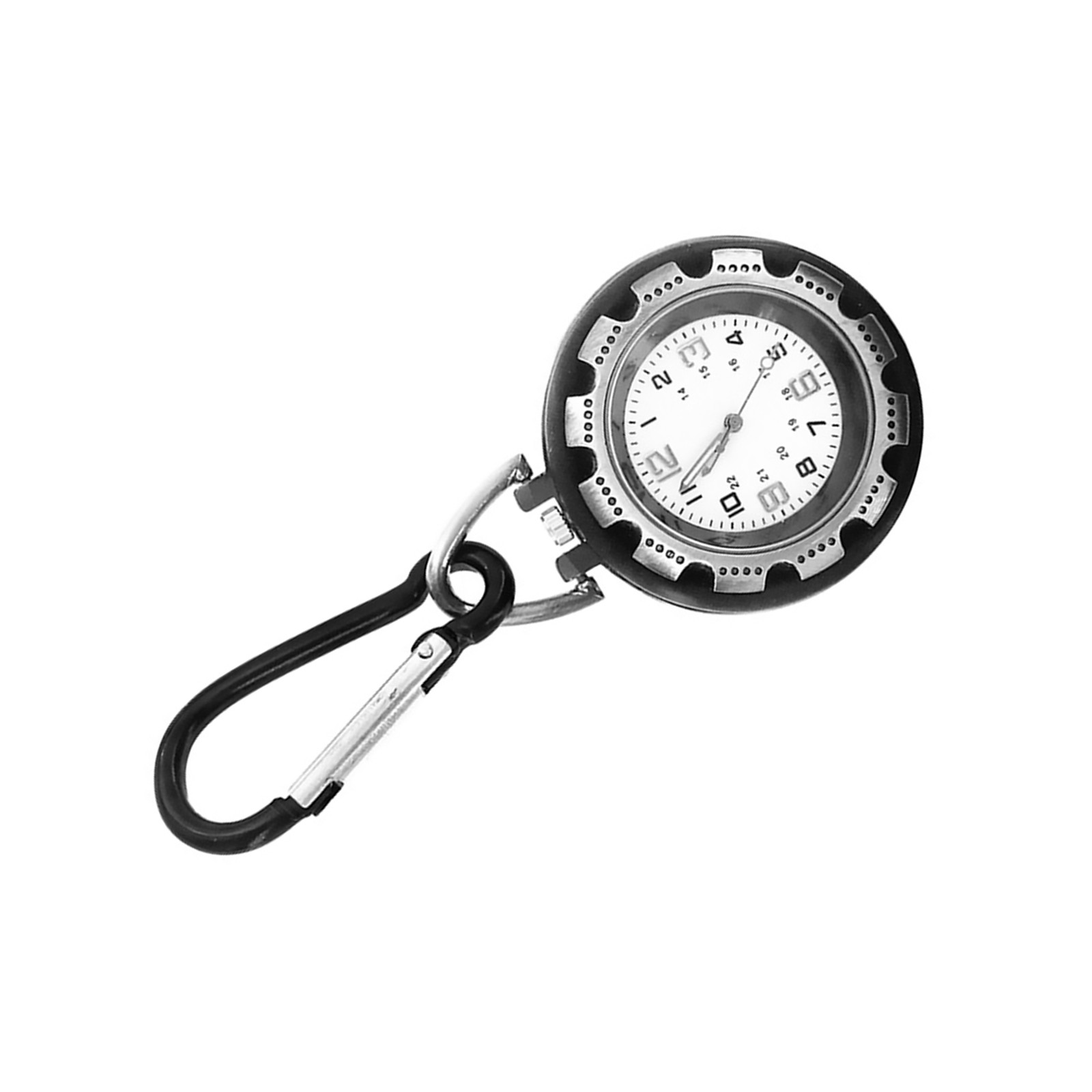 1 PC Outdoor Mountaineering Backpack Clip-on Alloy Carabiner Quartz Pocket Watch