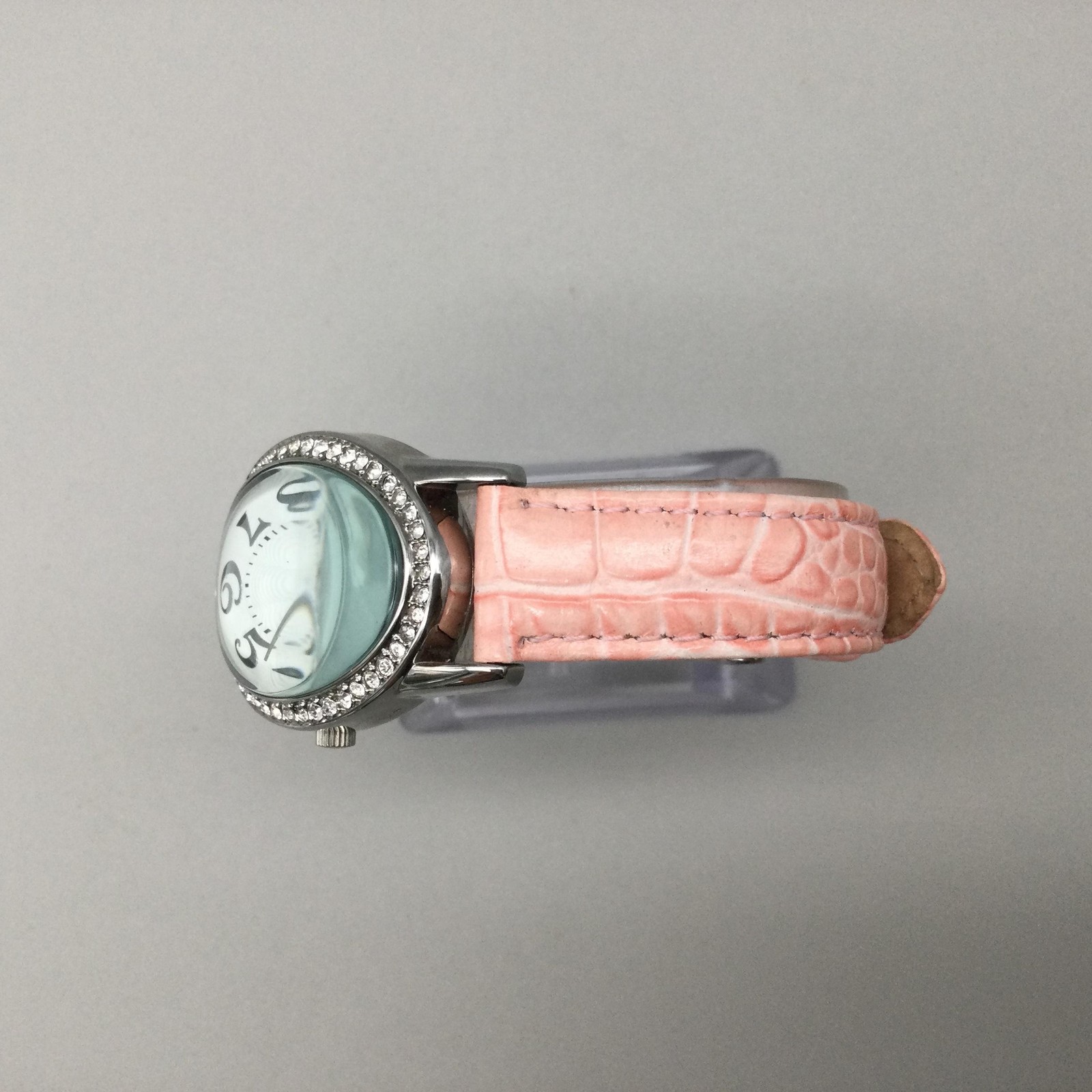 Anne Klein Womens Watch 26mm Oval Dial Pink Leather Crystals 10/6783