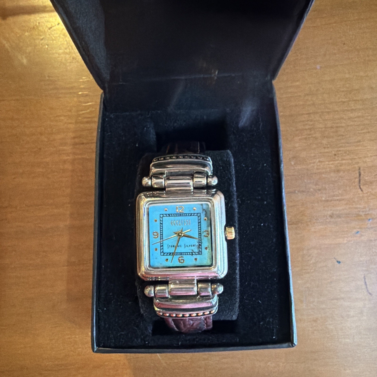 ECCLISSI 925 Sterling Silver Turquoise Dial Women’s Watch NEW in Box