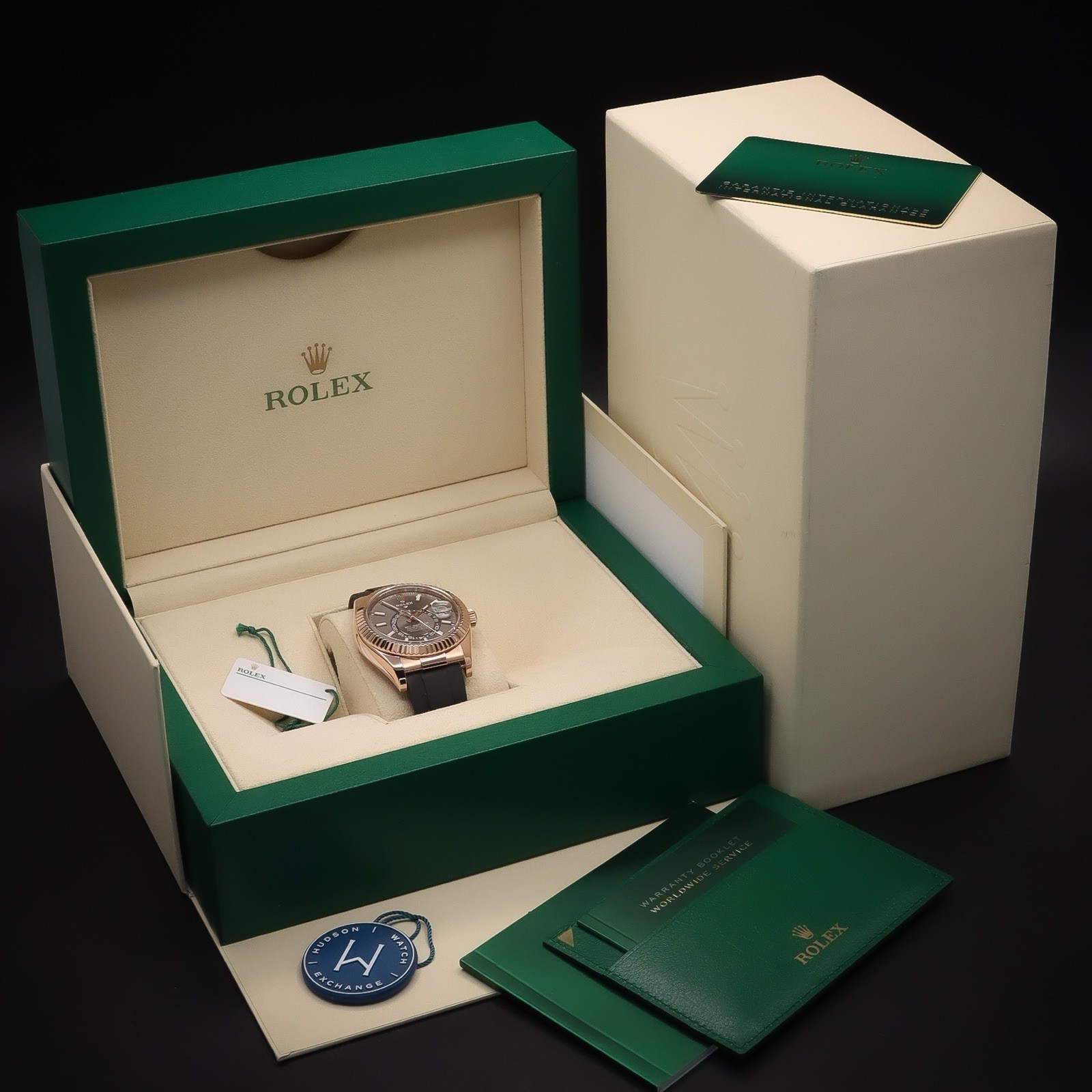 ROLEX Sky-Dweller “Slate” 18k Everose Gold & Oysterflex | 326235 | Full Set